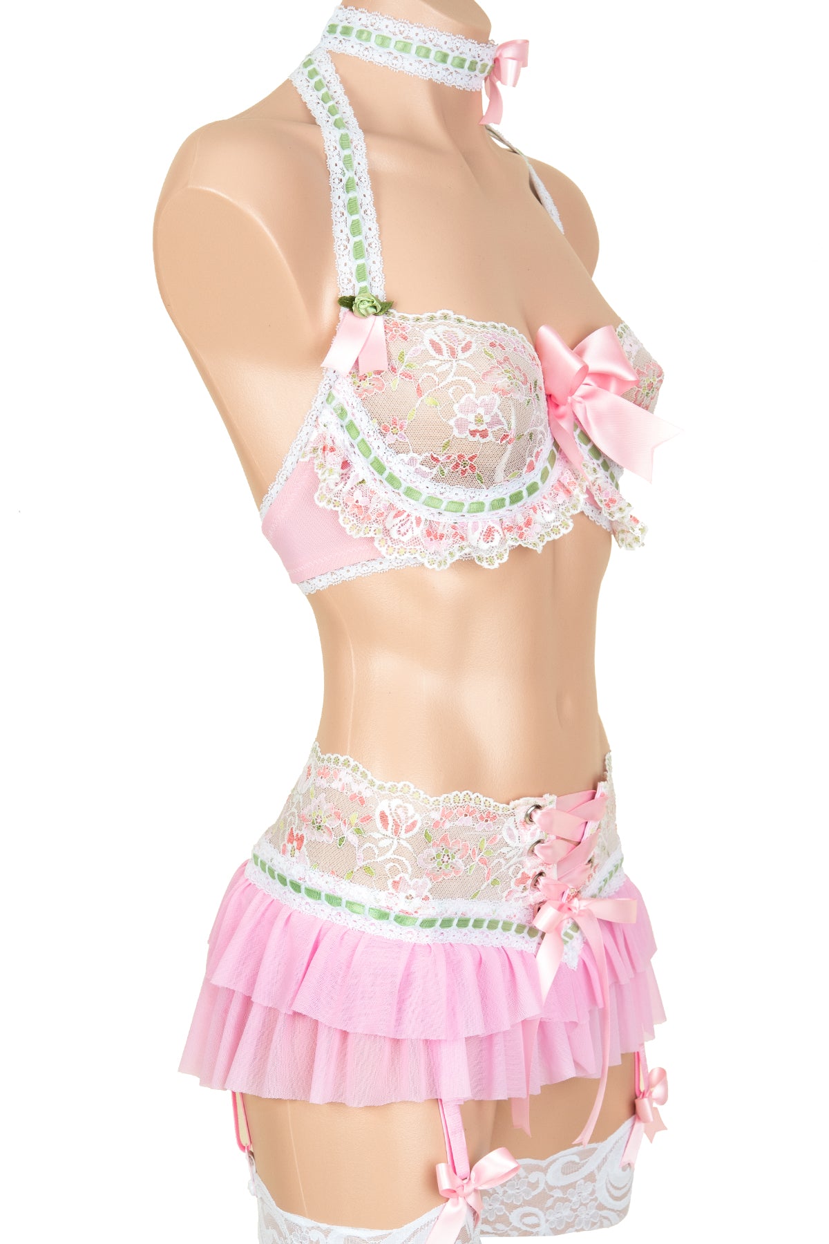 Marie Antoinette Underwire Halter Bra - Sexy Lace Push Up Bralette for Women, Comfortable Support & Lift, Perfect for Date Night, Club Wear & Special Occasions