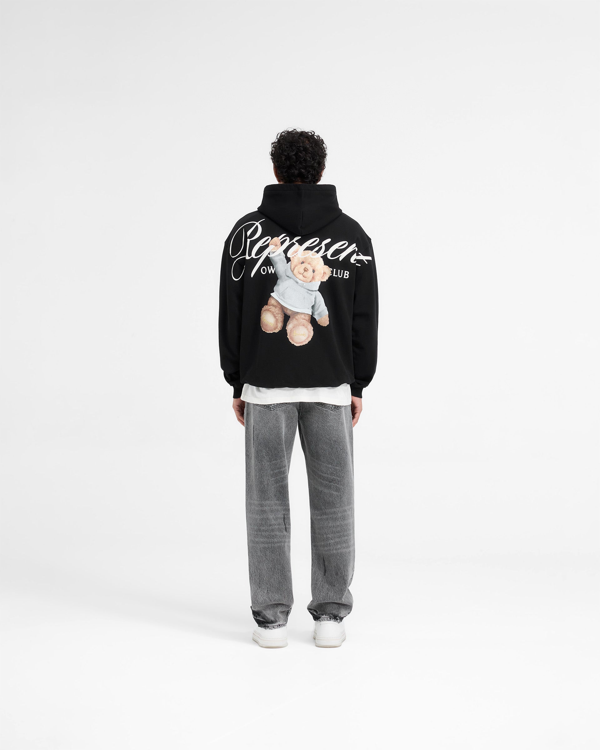 Represent X Harrods Bear Owners Club Hoodie - Jet Black | Streetwear Fashion Hooded Sweatshirt for Men & Women | Perfect for Casual Outfits, Urban Style & Winter Layering