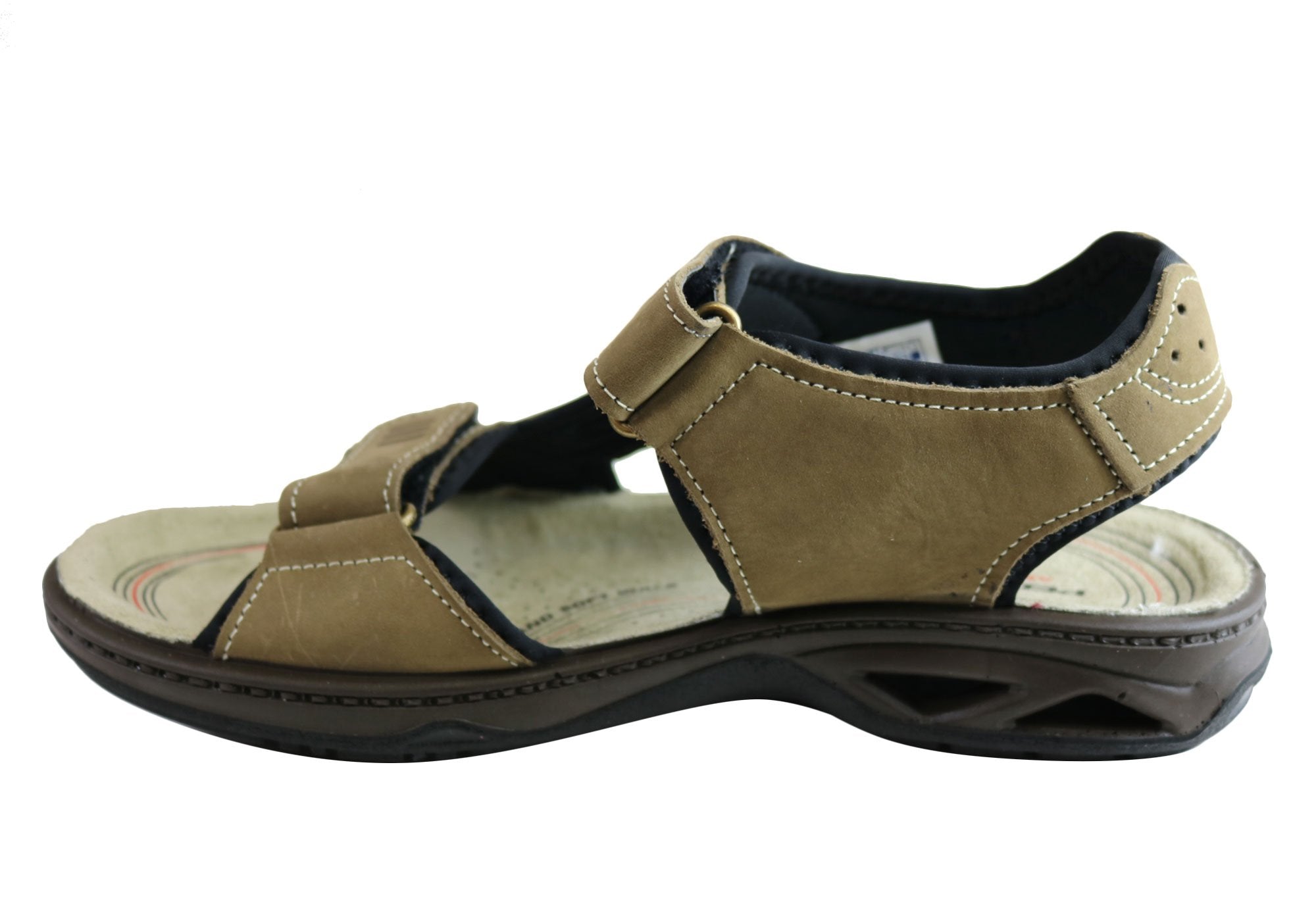 **Men's Comfortable Leather Sandals with Cushioning - Pegada Thompson - Made in Brazil - Perfect for Beach, Travel & Casual Wear**