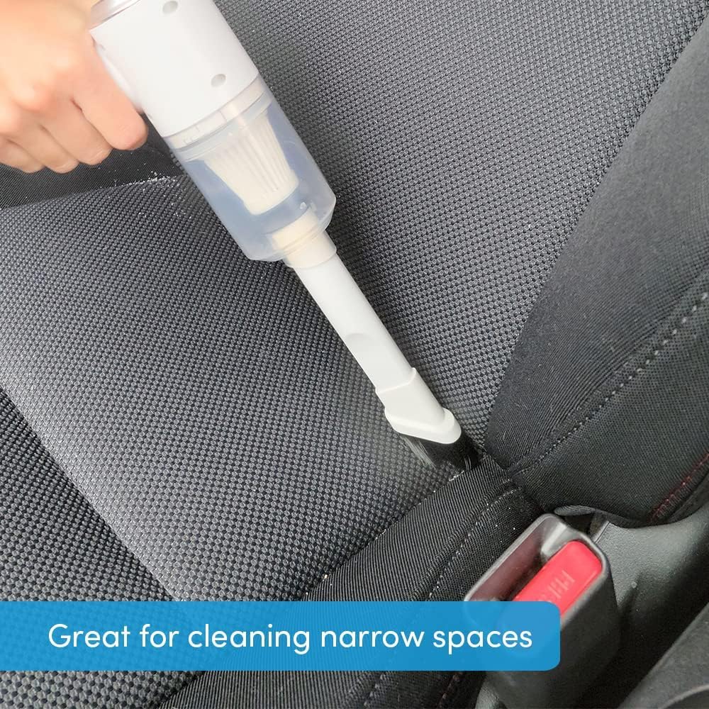 2 in 1 Wireless Mini Vacuum Cleaner - 120W High Power Rechargeable Handheld & Keyboard Vacuum with Brushless Motor | Perfect for Car Interior Cleaning, Home Office & Computer Maintenance (White)