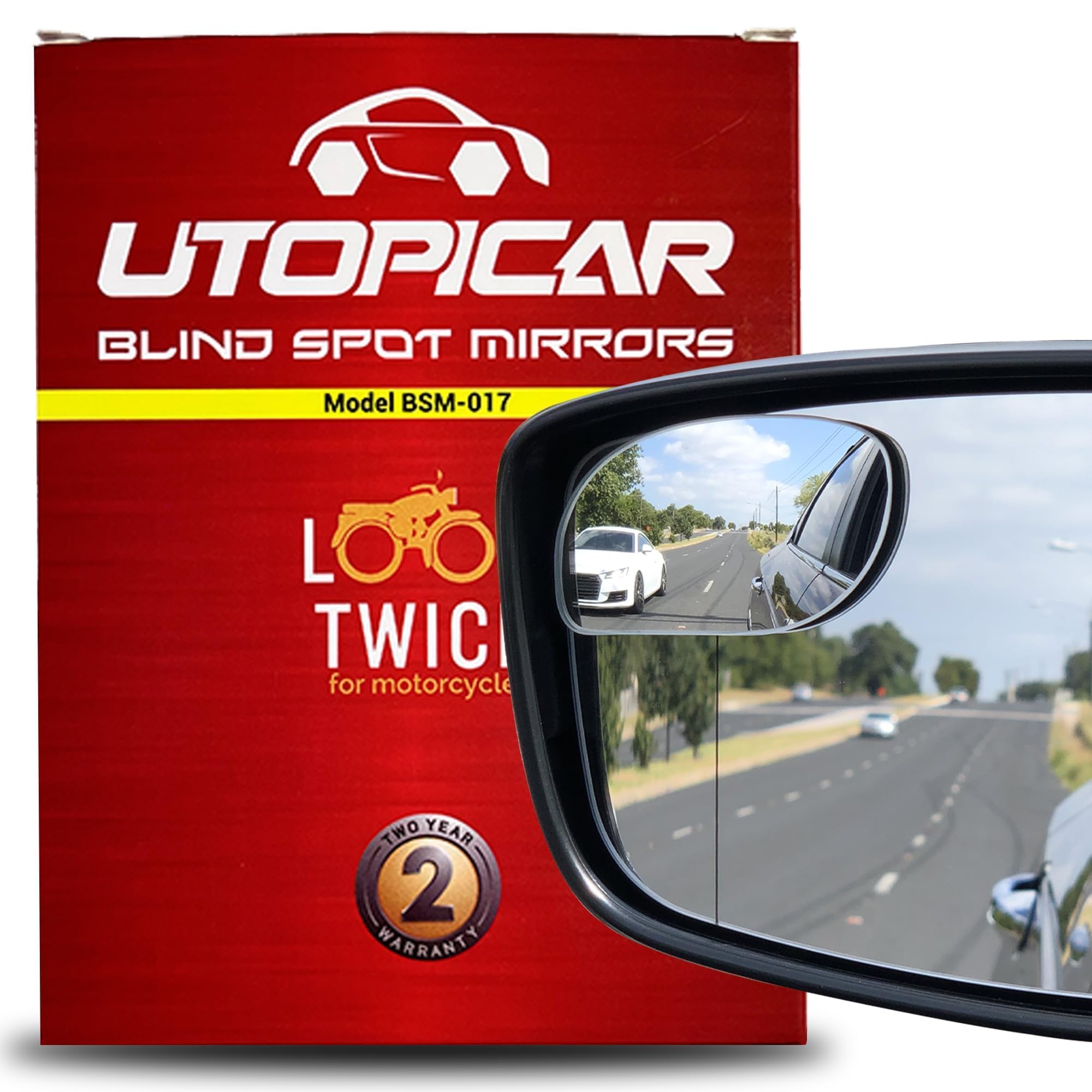 Blind Spot Convex Car Mirror - 2-Pack Wide Angle Rearview Mirror for Enhanced Visibility & Road Safety | Universal Fit for Cars, Trucks, SUVs | Perfect for Lane Changing, Parking & Highway Driving