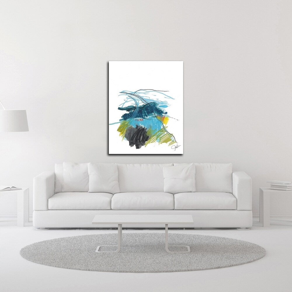 Abstract Landscape No. 33 by Jan Weiss - Premium Canvas Wall Art Print - Ready to Hang - Modern Home & Office Decor
