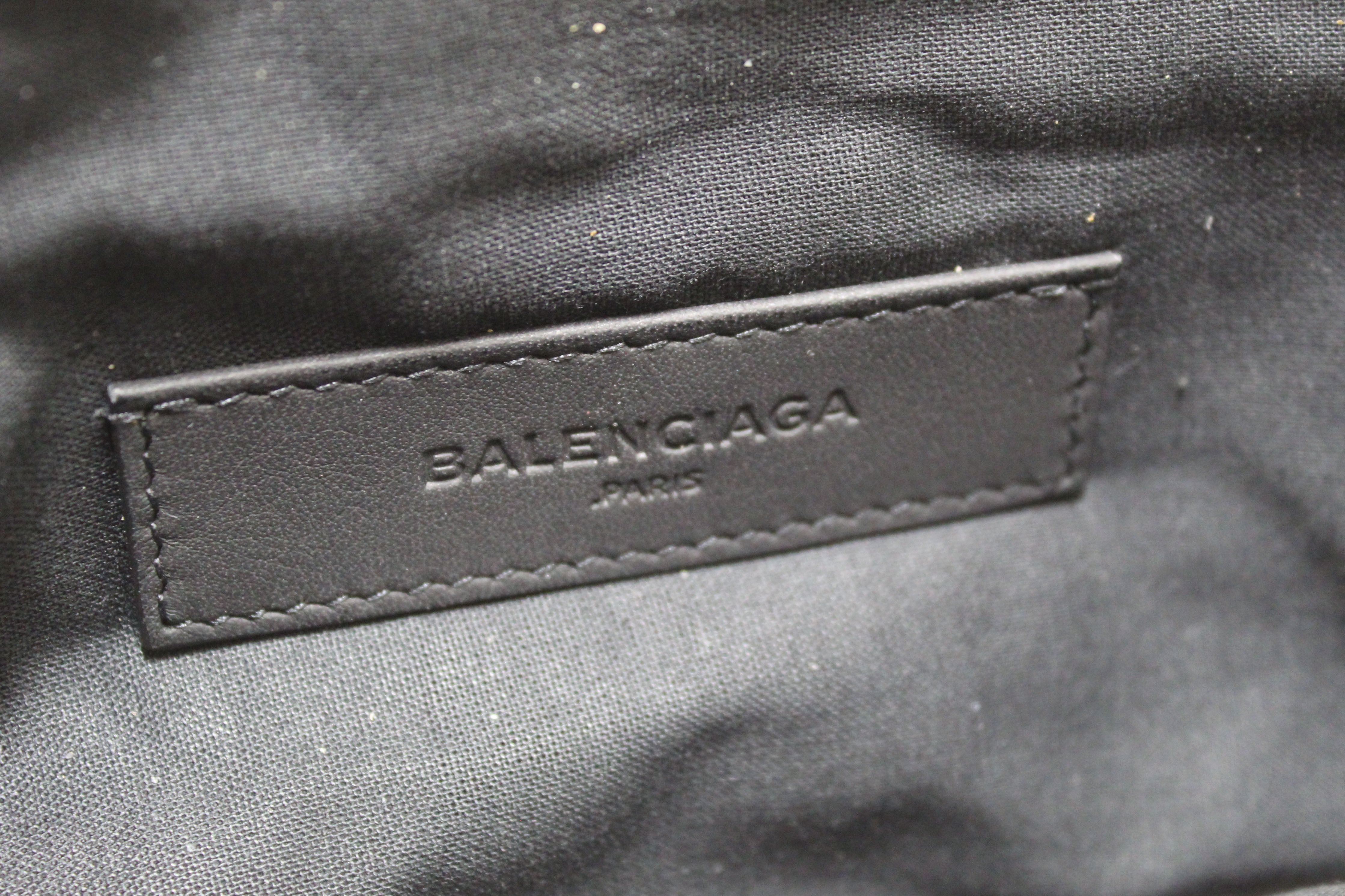 Balenciaga Black Nylon and Leather Classic City Clip Pouch Clutch Bag for Women | Luxury Designer Handbag for Evening Parties, Date Night & Special Occasions
