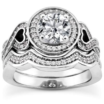 1.99 Carat TW Round Diamond Engagement Ring & Matching Wedding Band Set in 14K White Gold - Perfect for Proposals, Anniversaries & Bridal Jewelry