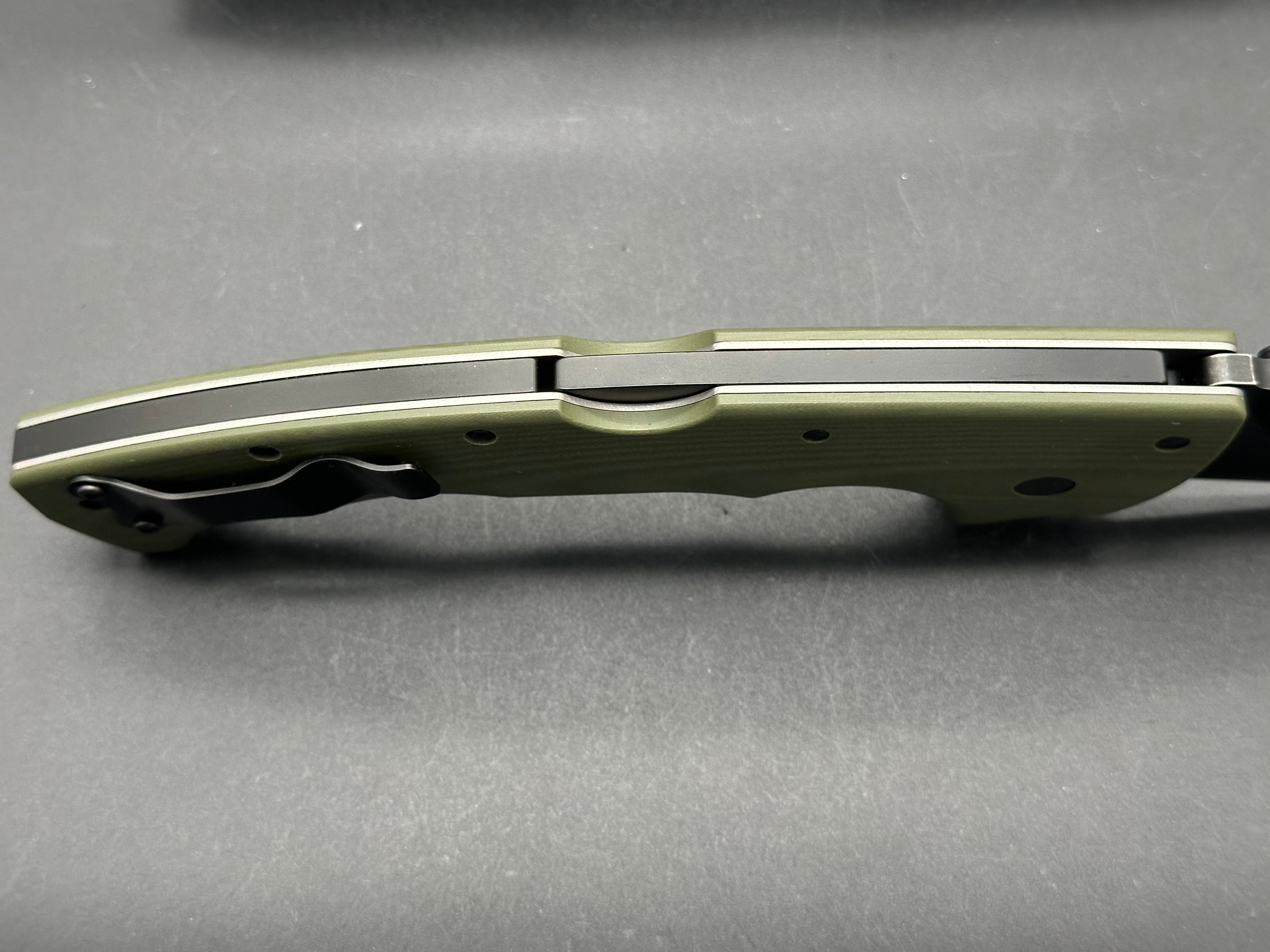 Cold Steel 5 Max Lockback Folding Knife - OD Green G10 Handle, S35VN Steel Plain Edge, Black Stonewash Finish - EDC, Outdoor, Camping, Survival, Tactical Use