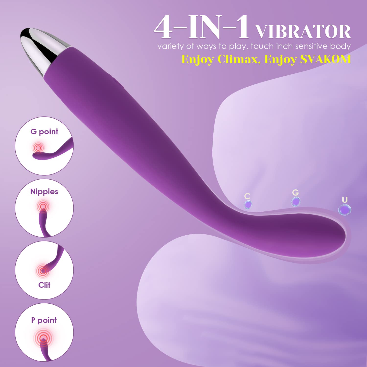SVAKOM COCO G Spot Vibrator - Waterproof Finger Shaped Vibrator for Women with 5 Powerful Vibration Modes - Fast 8-Second Climax - Perfect for Solo Play, Couples & Sensual Massage