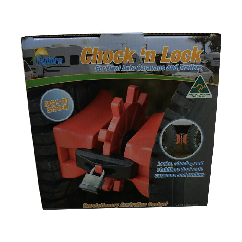 Chock 'n Lock TWC01 Wheel Chocks for Dual Axle Caravan, Boat Trailers & Horse Floats - Secure Parking on Slopes & Uneven Ground