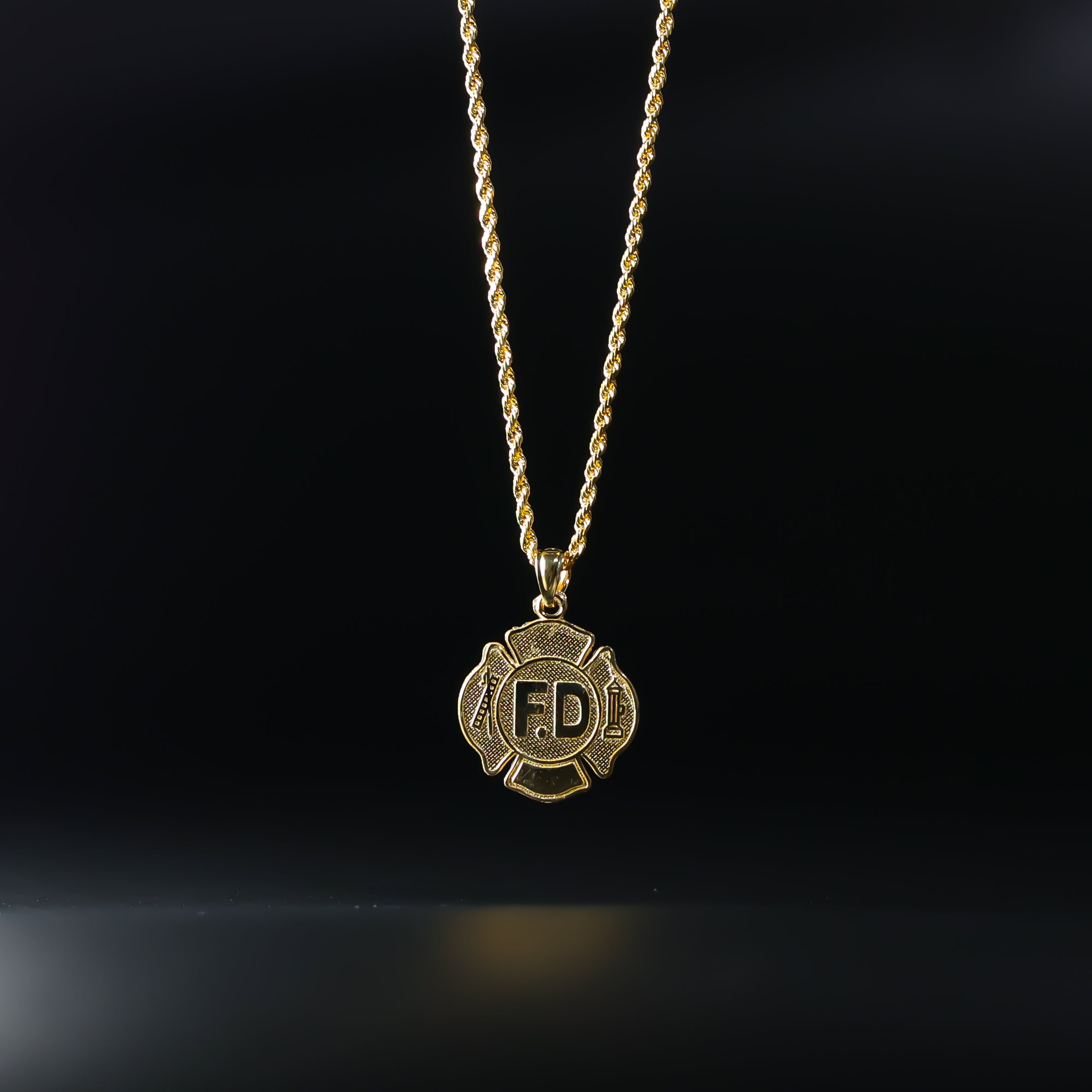 Vintage 1965 Gold Fire Department Pendant - Classic Firefighter Jewelry for Men & Women - Perfect for First Responder Gifts, Firefighter Appreciation & Everyday Wear