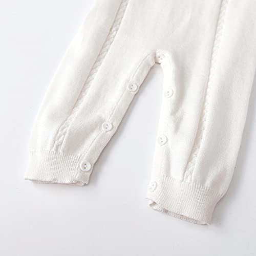 Baby Boy & Girl Peter Pan Collar Knit Sweater Romper - Soft One-Piece Jumpsuit Outfit for Infants 0-24 Months | Perfect for Family Photos, Playdates & Special Occasions