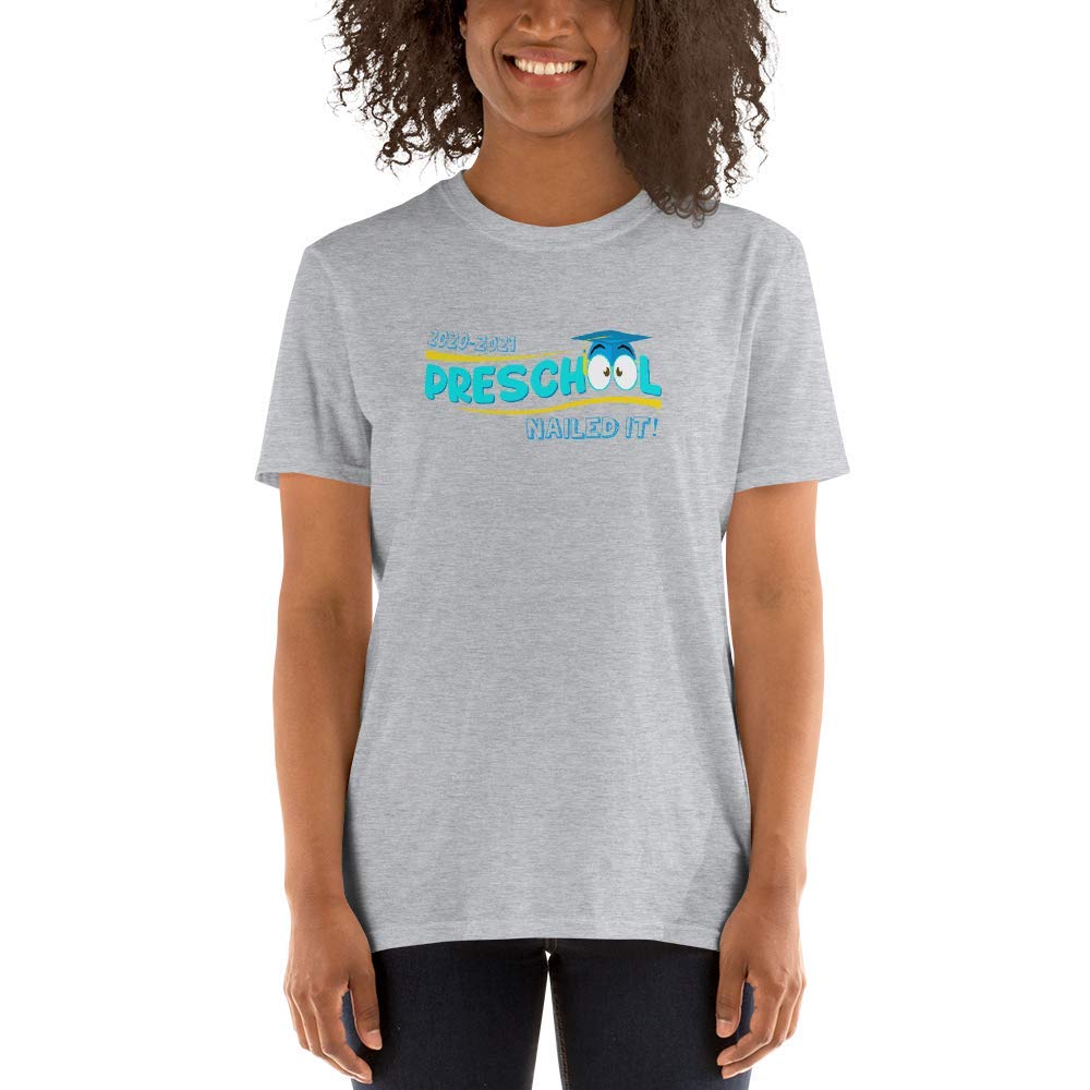 Funny Preschool 'Nailed It' Graduation T-Shirt - Class of 2021 Gift for High School, College, Masters & PhD Graduates - Perfect for Graduation Parties & Celebrations (Grey)