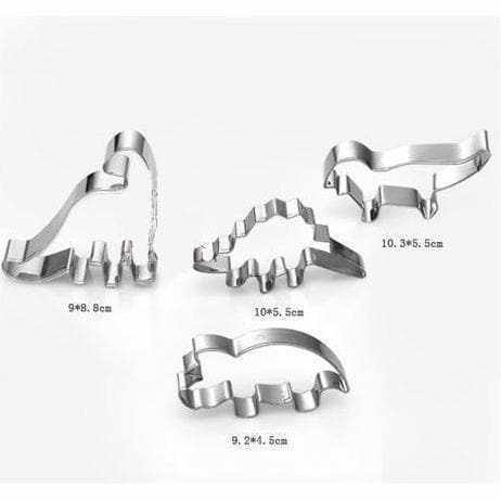 4-Piece Dinosaur Cookie Cutter Set - Stegosaurus, T-Rex, Triceratops & Pterodactyl Shapes - Perfect for Baking, Kids Birthday Parties & DIY Decorations