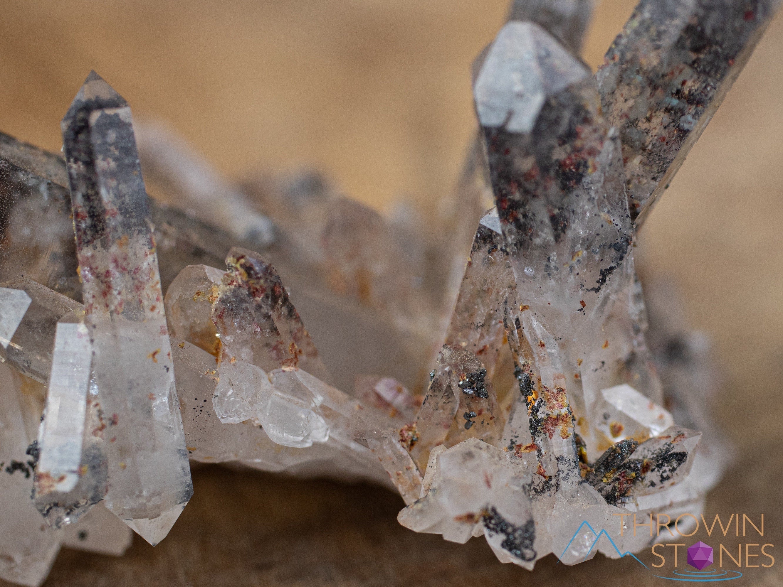 Natural MESSINA QUARTZ Raw Crystal Cluster with Specular HEMATITE - Healing Stones for Home Decor, Spiritual Gifts, Housewarming Present | Perfect for Meditation, Energy Cleansing & Office Desk Decor