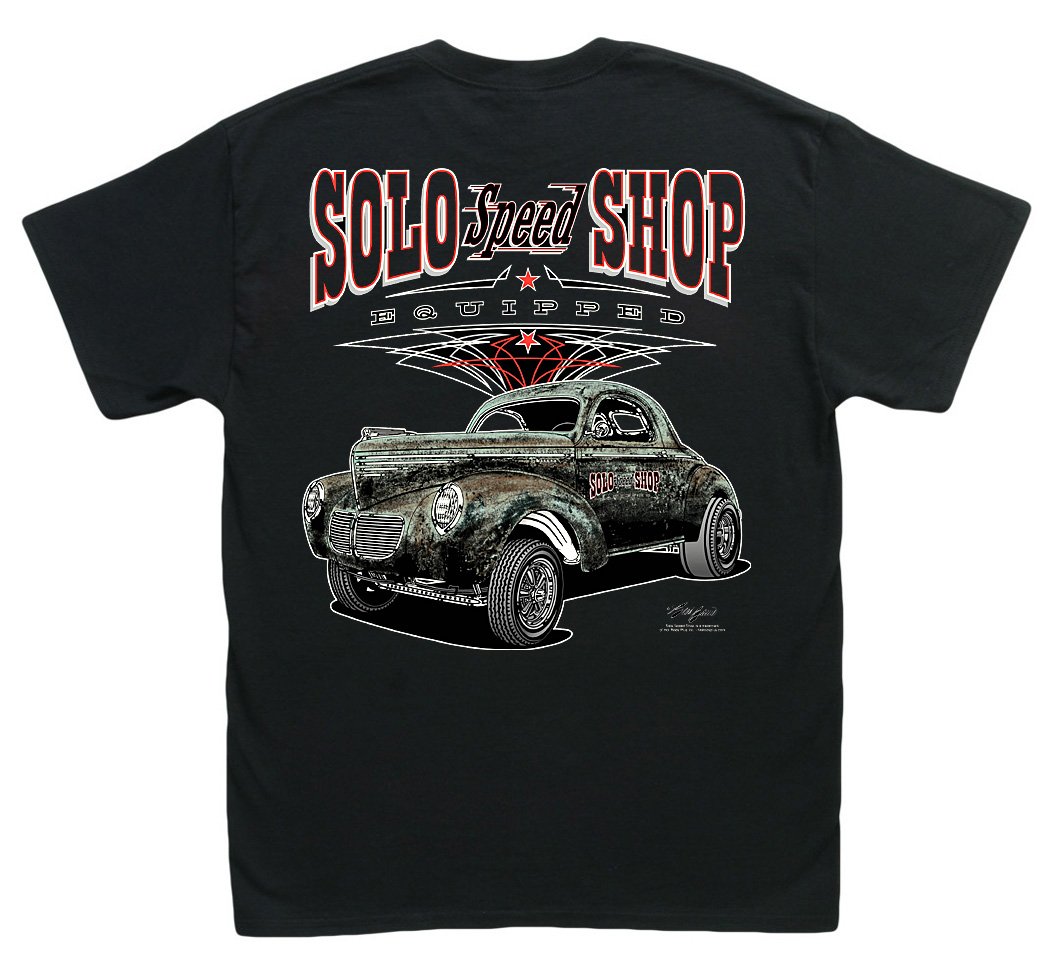 Vintage 1940 Willys Patina Gasser Black T-Shirt - Retro Drag Racing Tee for Men & Women - Perfect for Car Shows, Dragstrip Events & Vintage Racing Enthusiasts