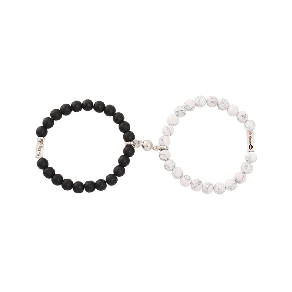 Magnetic Matching Beaded Bracelets Set for Couples - Attraction Friendship Relationship Wish Bracelet Gift for Women, Men, Him, Her & Best Friends | Perfect for Anniversaries, Valentine's Day & Romantic Gifts