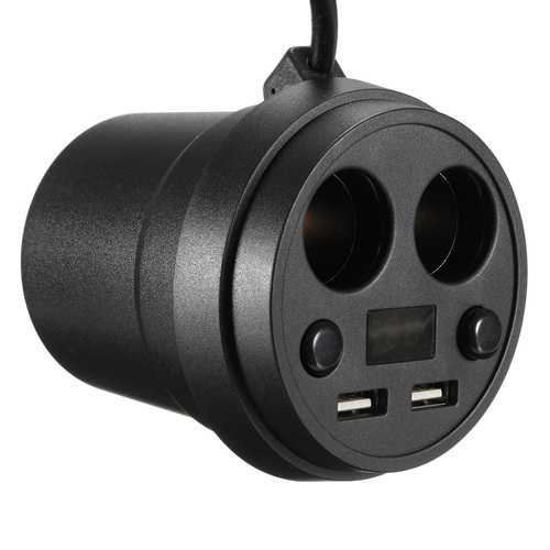 Dual USB Car Charger Adapter with LED Display - 2-Port Cigarette Lighter Splitter for Phone & Devices - Perfect for Road Trips & Family Travel