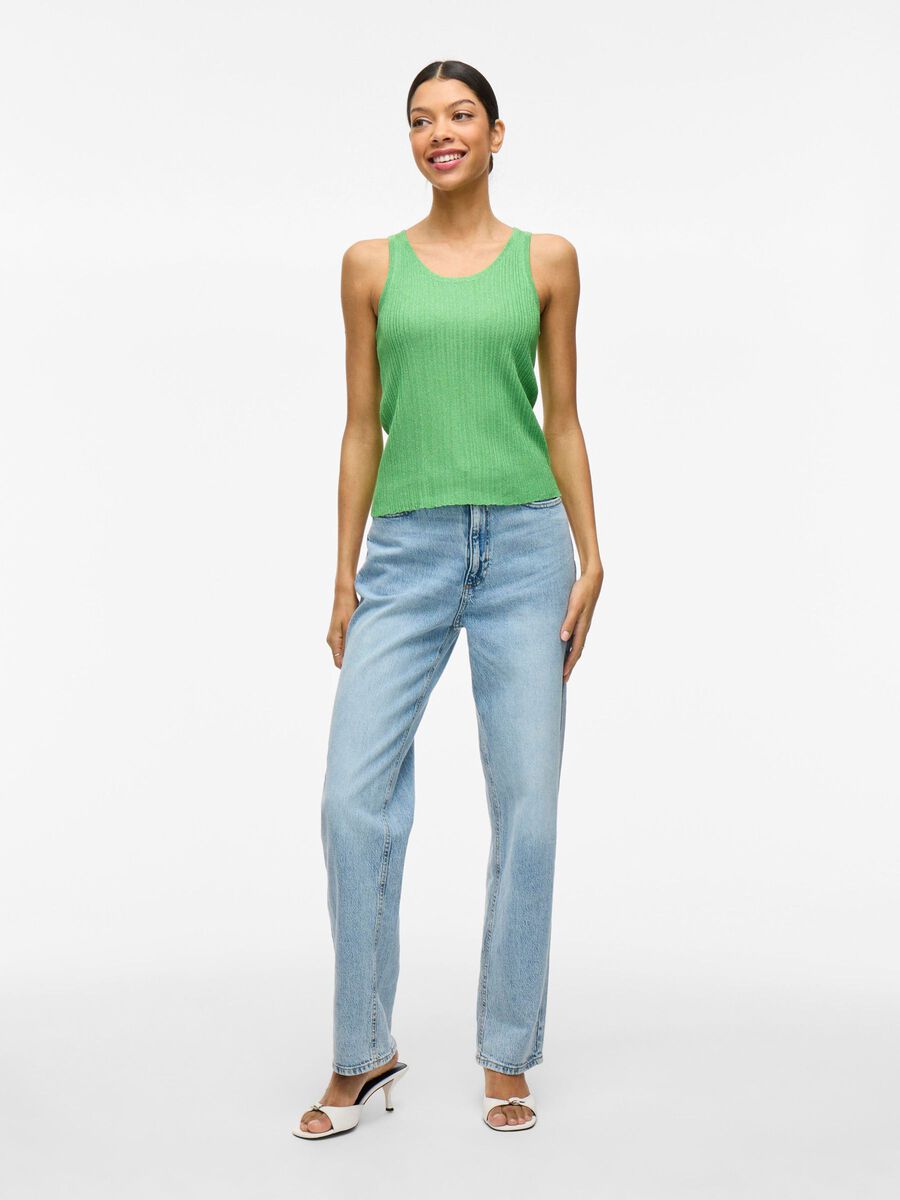 Fallon Knitted Vest Top for Women - Lightweight Summer Green Pullover, Casual Layering Piece for Beach, Office & Travel