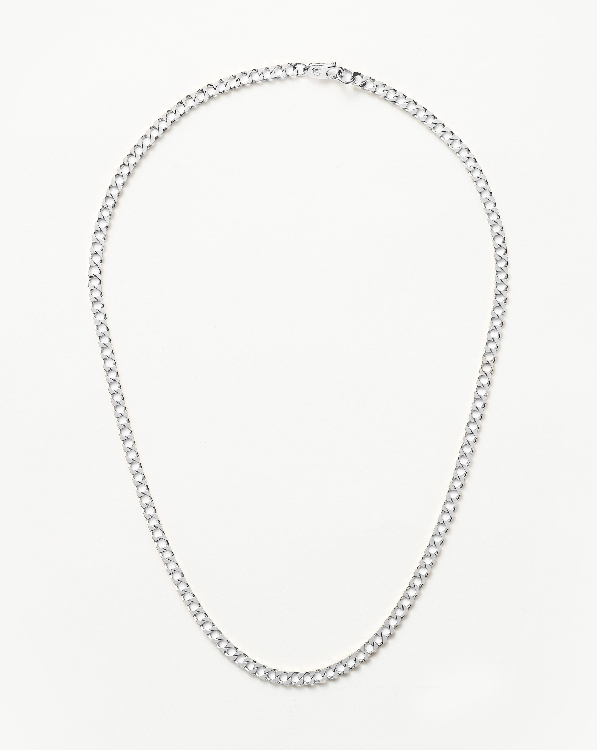 Lucy Williams Flat Curb Chain Necklace for Women - 14K Gold Plated Stainless Steel Chunky Link Necklace - Perfect for Layering, Everyday Wear & Gift Giving