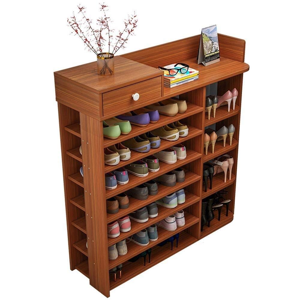 ZUQIEE 29 Pair Shoe Rack, 100 x 25 x 120cm Wooden Shoe Organizer for Entryway, Living Room & Bedroom - Ancient Sandalwood Finish | Space-Saving Shoe Storage Solution for Small Apartments & Homes