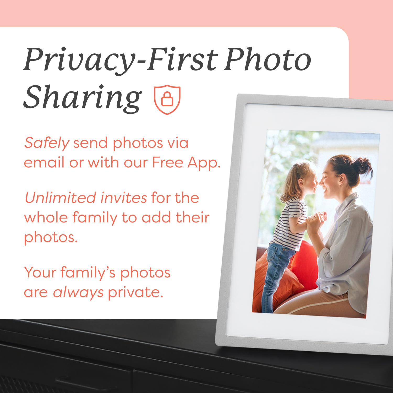 Skylight 10 Inch WiFi Digital Picture Frame with Touch Screen - Upload Photos from Phone, Customizable Gift for Family & Friends - Silver Display for Home, Office & Bedroom Decor