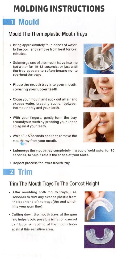 10-Pack Thermo-Molding Boil & Bite Teeth Whitening Trays - Custom Dental Mouth Guards for Teeth Whitening & Protection - Perfect for At-Home Whitening, Sensitive Teeth & Nighttime Teeth Grinding (Impressive Smile Brand)