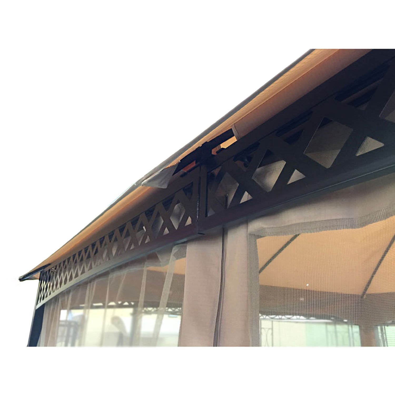 Replacement Canopy for Windsor Gazebo Models L-GZ717PST-C, A111001701, 810213583 - Riplock 350 Beige Top Cover - Perfect for Outdoor Patio, Backyard, and Garden Shade Protection