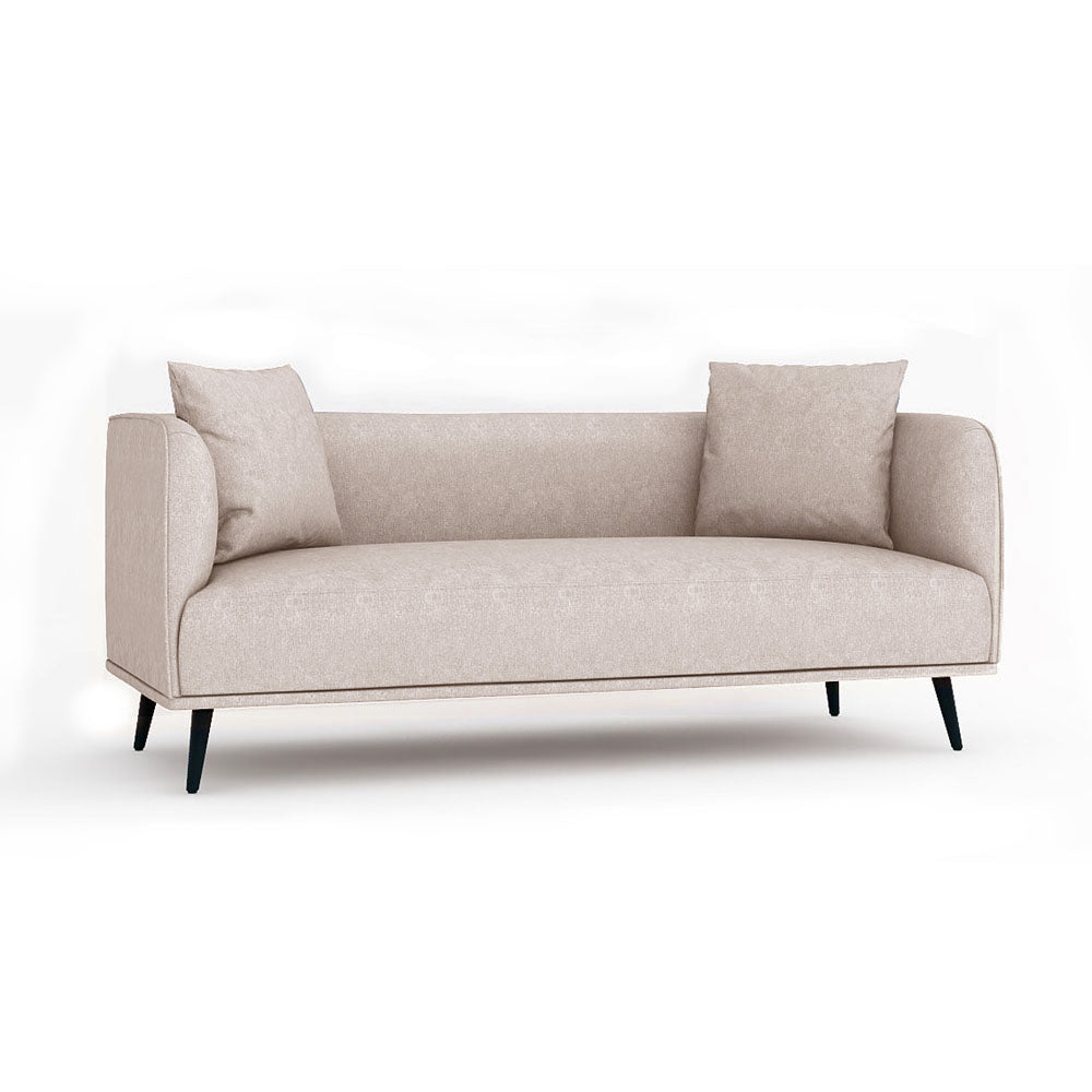 Heather 2.5 Seater Sofa - Modern Fabric Couch for Living Room, Small Space Apartment Furniture, Comfortable Loveseat for Lounge, Office & Guest Room (Beige/Gray)