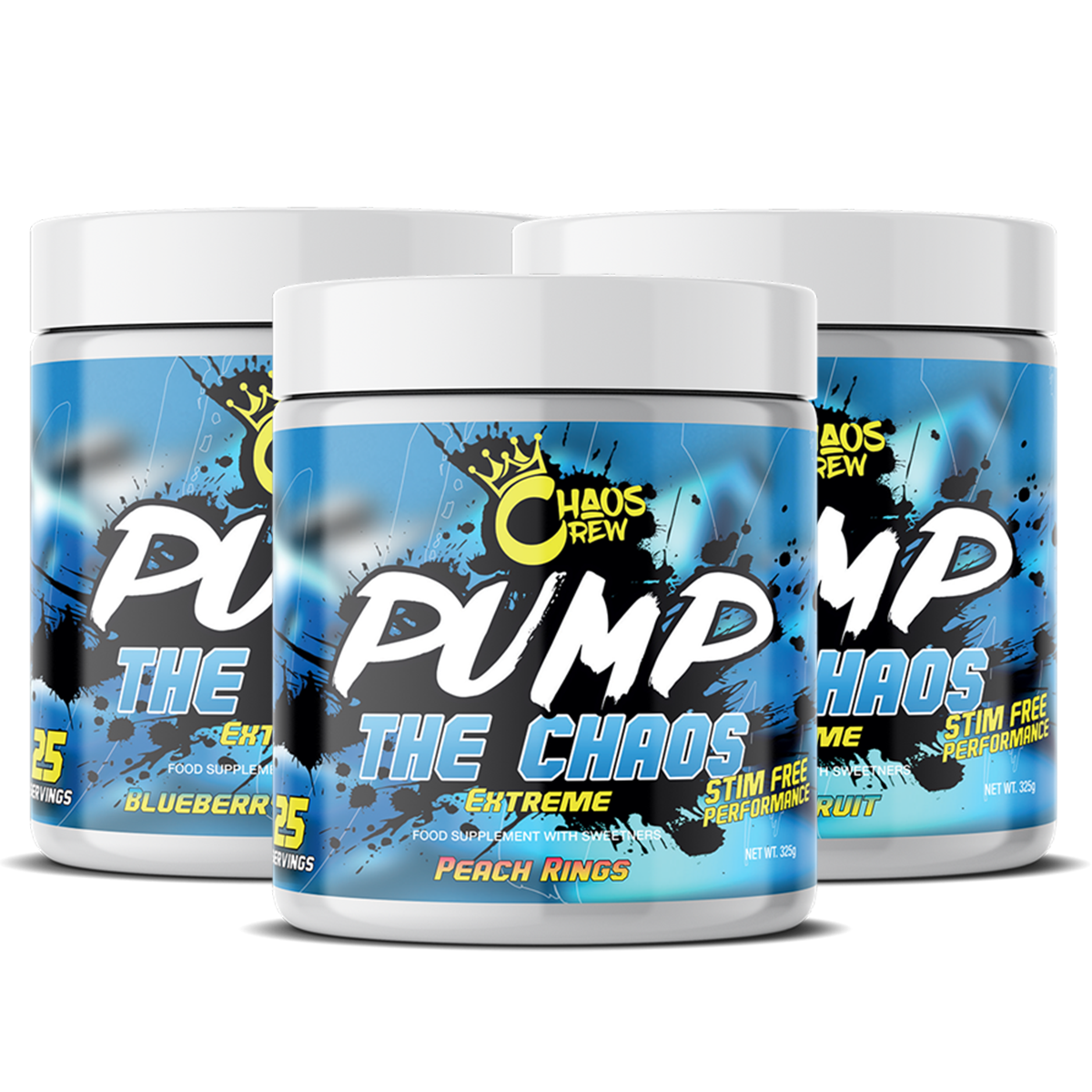 Chaos Crew Pump the Chaos Extreme 325g Pre-Workout Supplement - Boost Energy & Focus for Intense Gym Sessions & Bodybuilding Training