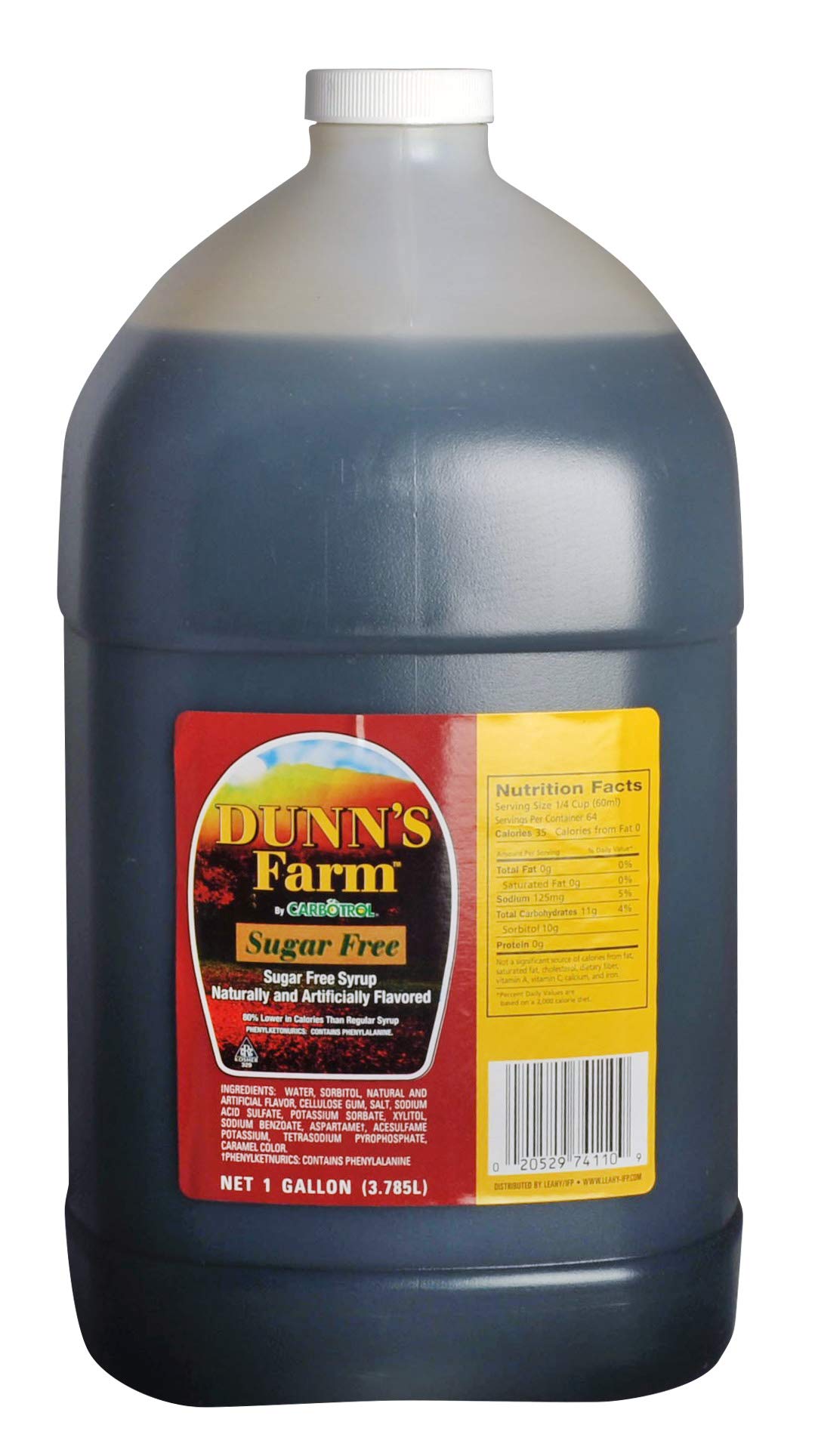 Premium Sugar-Free Maple Syrup by Dunn's Farm - 1 Gallon Bottle (4 Pack Case) | Perfect for Pancakes, Waffles, Baking & Keto Diet