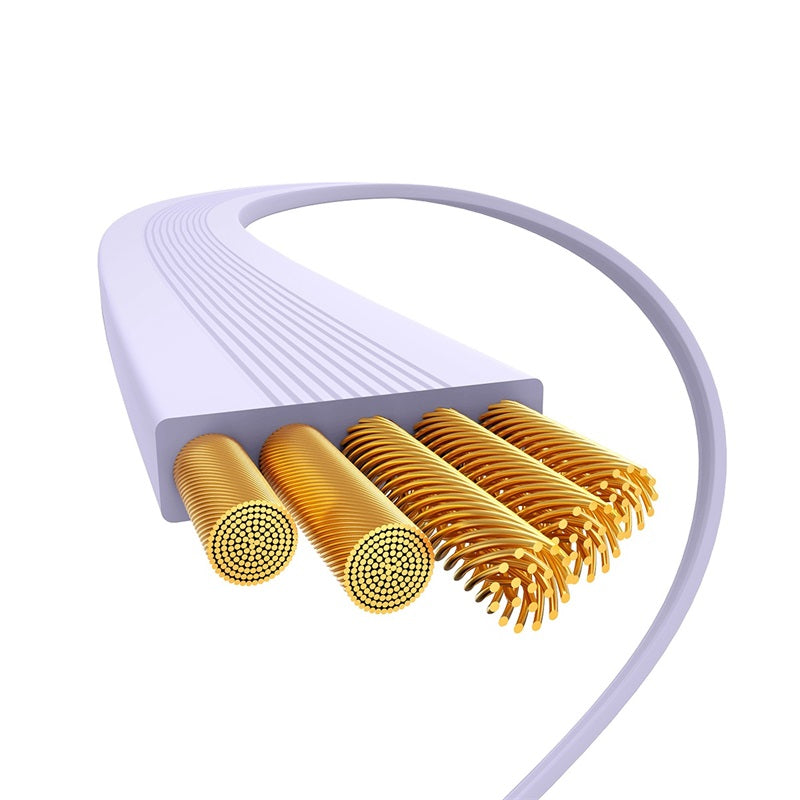 Baseus Free2 Draw Mini 1m 100W Purple Retractable Bidirectional USB-C to USB-C Fast Charging Cable - Perfect for Travel, Office & Home Use
