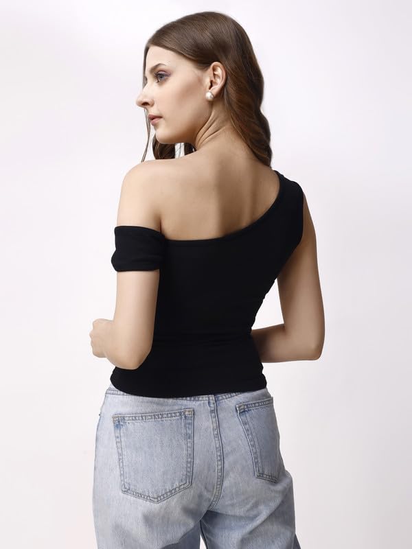 PRIDESKA Women's Solid Polyester Tank Top - Black Crop Top for Women | Stylish & Comfortable Summer Casual Wear | Perfect for Gym, Yoga, Beach & Everyday Outfits (PRI-WW-37-BLACK)