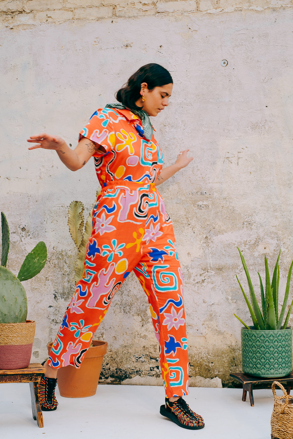 Lowie Desert Print Lyocell Boilersuit - Eco-Friendly Jumpsuit for Women | Lightweight & Breathable One-Piece Outfit | Perfect for Casual Wear, Travel & Outdoor Adventures