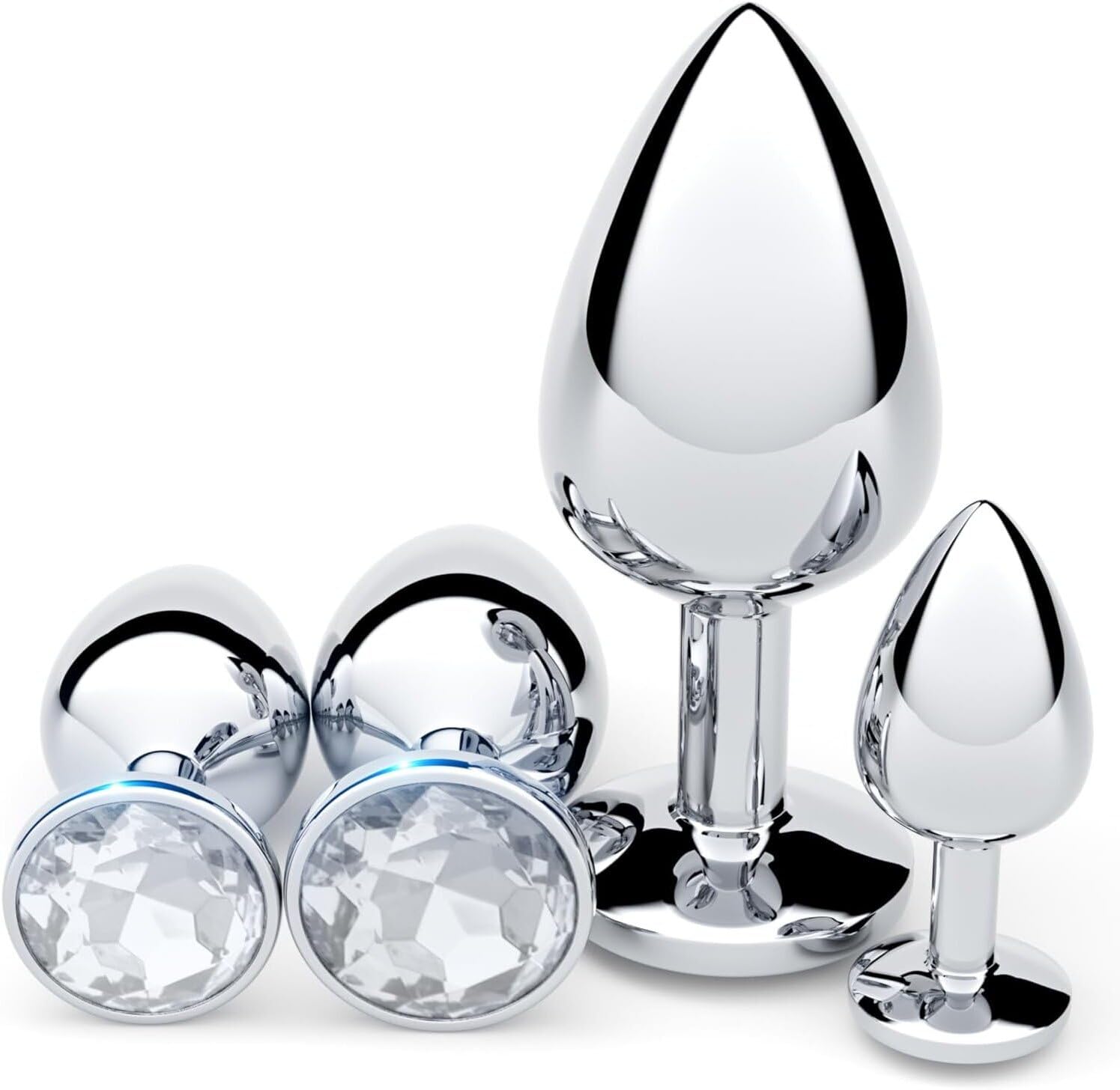 **Slick's 4-Piece Beginner Anal Plug Set with Discreet Black Storage Bag – Anal Training Kit for Women, Men & Couples – G-Spot Stimulation – Clear Silicone Sex Toys for Sensual Play & Intimate Exploration**    *(Perfect for Solo Play, Couples' Bonding & Sensual Adventures – Safe & Comfortable Anal Training for Beginners)*