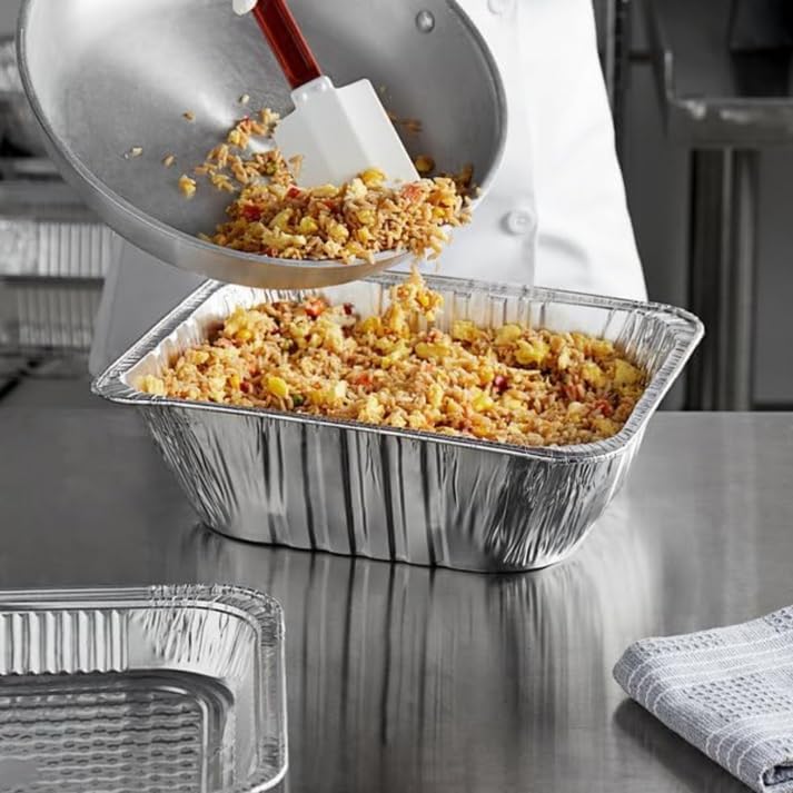 Disposable Extra Deep Heavy Duty 9x13 Half Size Aluminum Pans - 100 Pack | Perfect for Baking, Roasting, Meal Prep & Party Catering | Commercial & Home Kitchen Use