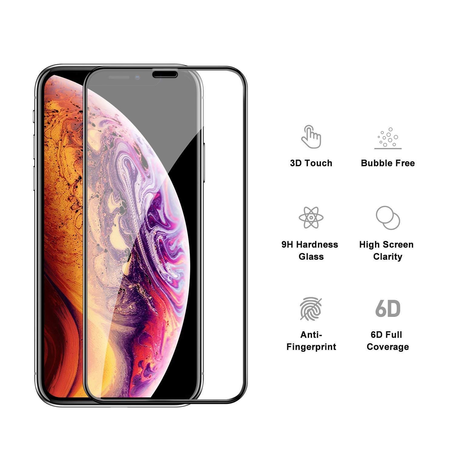 BoxWave ClearTouch Glass Curve Screen Protector for Apple iPhone 11 - 9H Tempered Glass, Anti-Scratch, Bubble-Free Installation (Jet Black) - Perfect for Everyday Protection Against Drops and Scratches