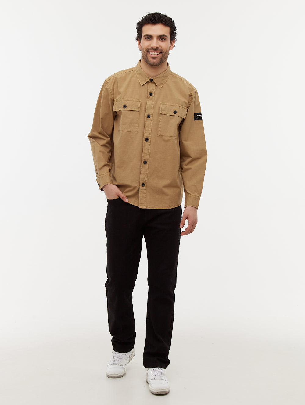 Posima Men's Chest Pocket Long Sleeve Shirt - Comfortable Casual Button Down for Work & Outdoor Activities