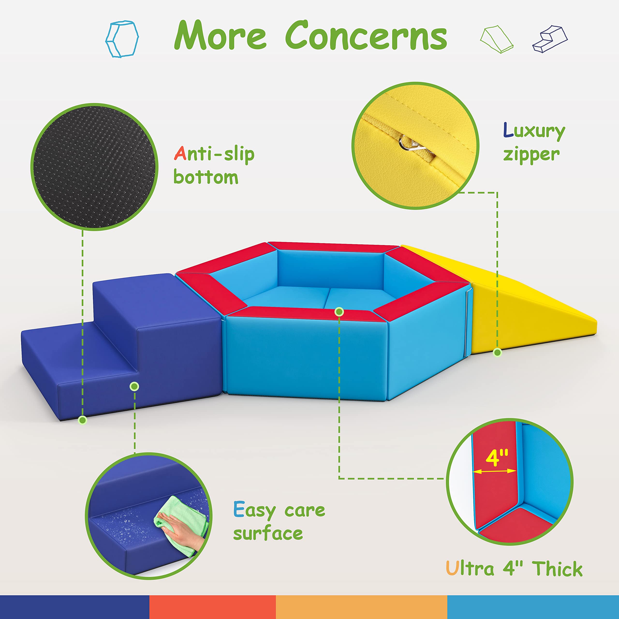 Soft Foam Climbing Toys for Toddlers - Safe Ball Pit & Crawl Play Set with Gym Pad | Easy to Clean & Assemble | Perfect for Indoor Playrooms, Daycare Centers & Home Play Areas