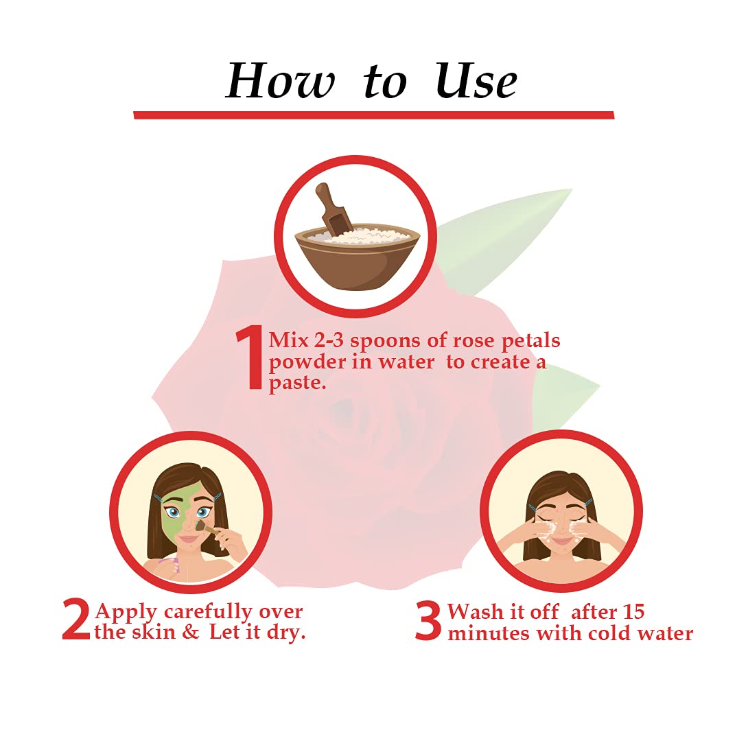Organic Rose Petals Powder - 100% Pure & Natural (50g) | Skin Care, DIY Beauty, Aromatherapy & Culinary Uses