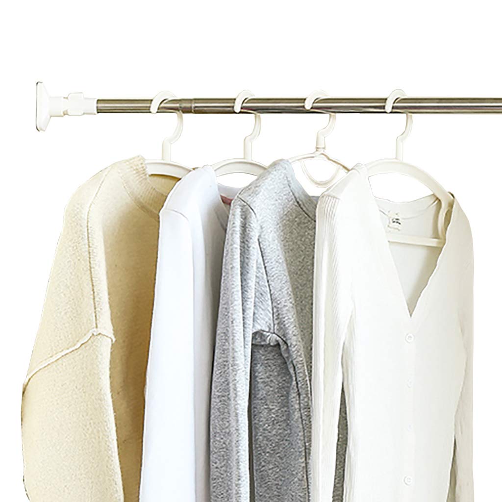 Stainless Steel Floating Shelves & Adjustable Closet Rod - No Drill Retractable Clothes Rail for Dorm, Bathroom & Wardrobe Organization | Space-Saving Clothing Rack for Hanging Clothes, Towels & Accessories
