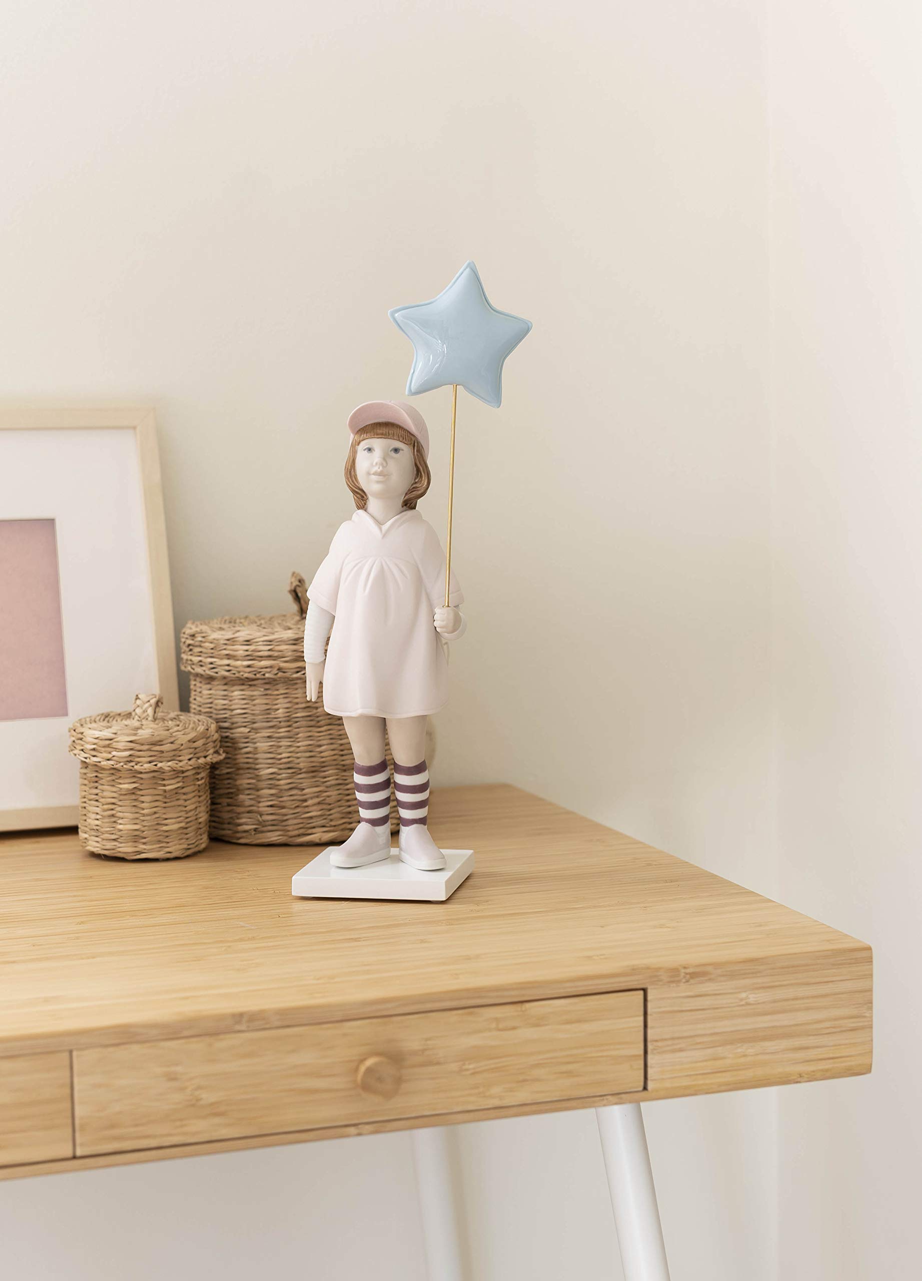 LLADRÓ Follow Your Star Porcelain Girl Figurine - Elegant Collectible Home Decor for Living Room & Gift Ideas