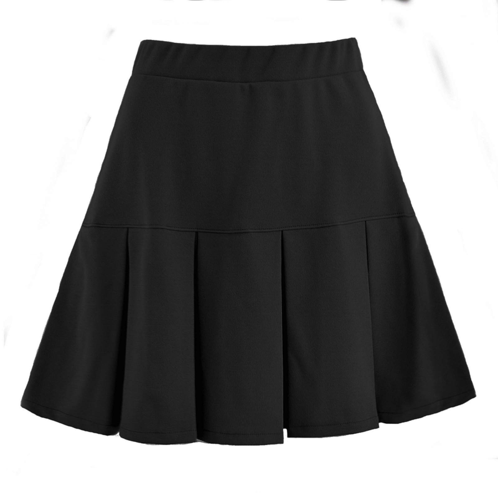 Women's High Waist Pleated Mini Skirt - Elegant White & Black Dance Skirt for Cosplay, Sweet Cute Style, Comfortable Stretch Fabric - Perfect for Parties, Performances, and Casual Wear (Size S)