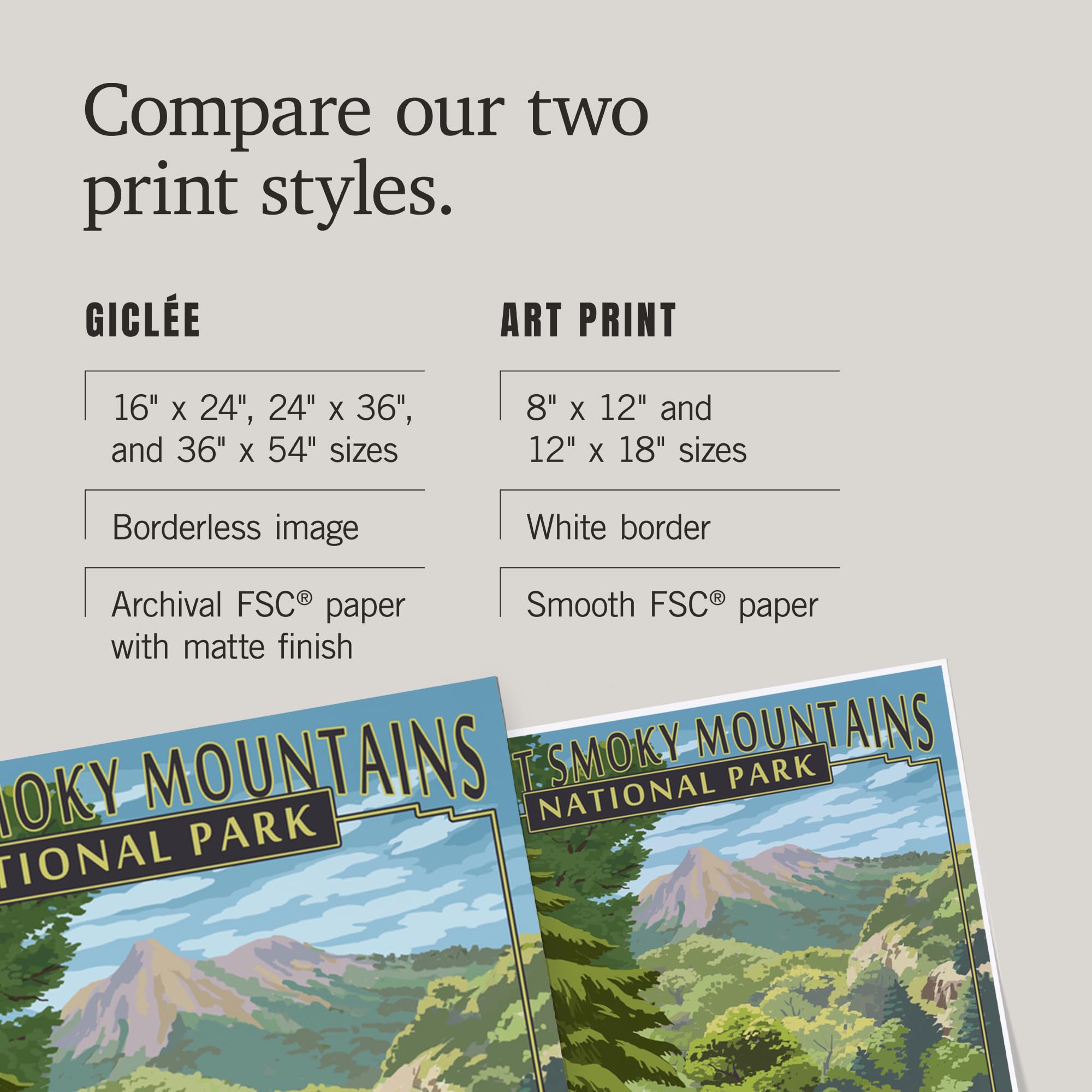 Lantern Press 16x24 Inch Giclee Art Print - Great Smoky Mountains National Park Landscape with Leconte Creek & Bear Family - Premium Wall Decor for Living Room, Bedroom or Office