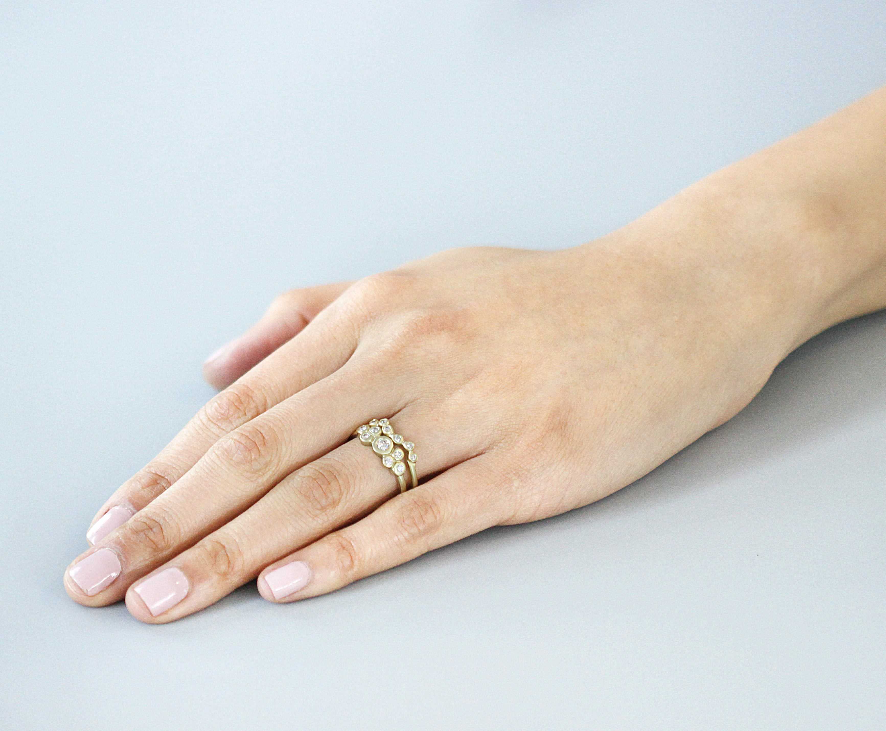 Bubble 2 White Diamond Ring - Elegant 14K Gold Solitaire Engagement Ring for Women | Perfect for Proposals, Anniversaries & Special Occasions