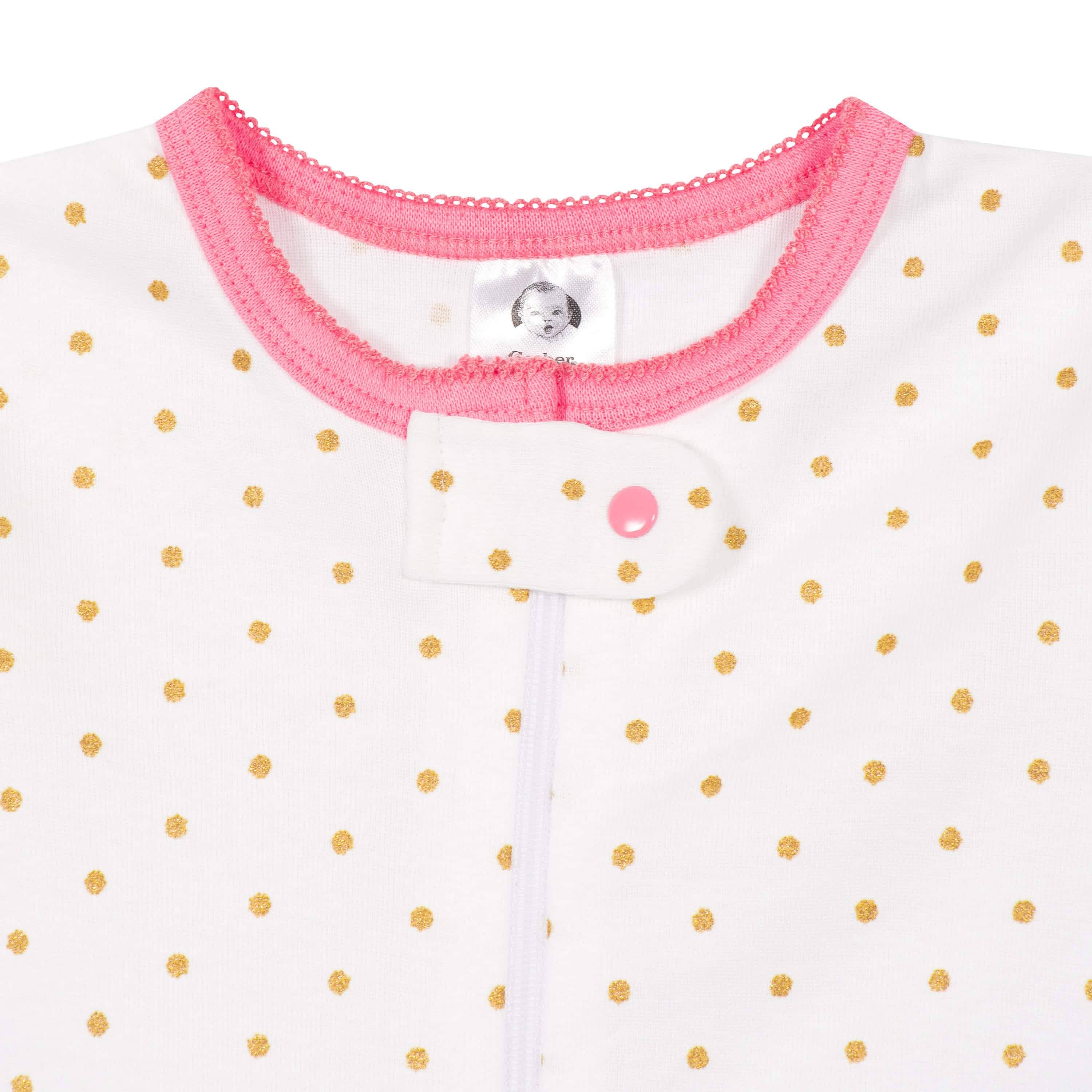 4 Pack Baby & Toddler Girls' Cotton Footed Pajamas - Soft Snug Fit Sleepwear with Cute Dreams & Rainbows Print - Perfect for Bedtime & Nursery Comfort