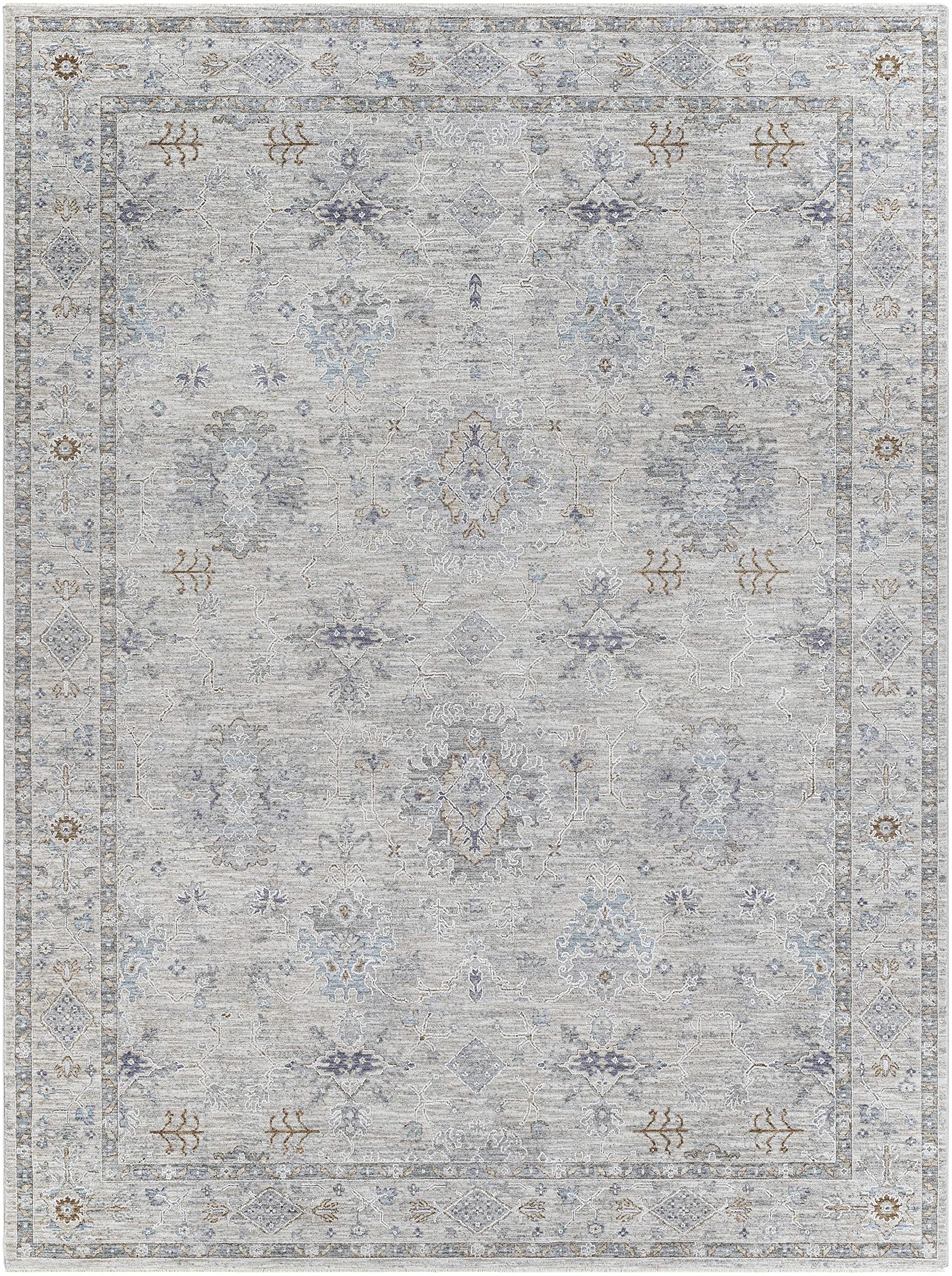 Hauteloom Rochedale Modern Area Rug for Living Room & Bedroom - Soft Beige Blue Green Abstract Design - 8'9