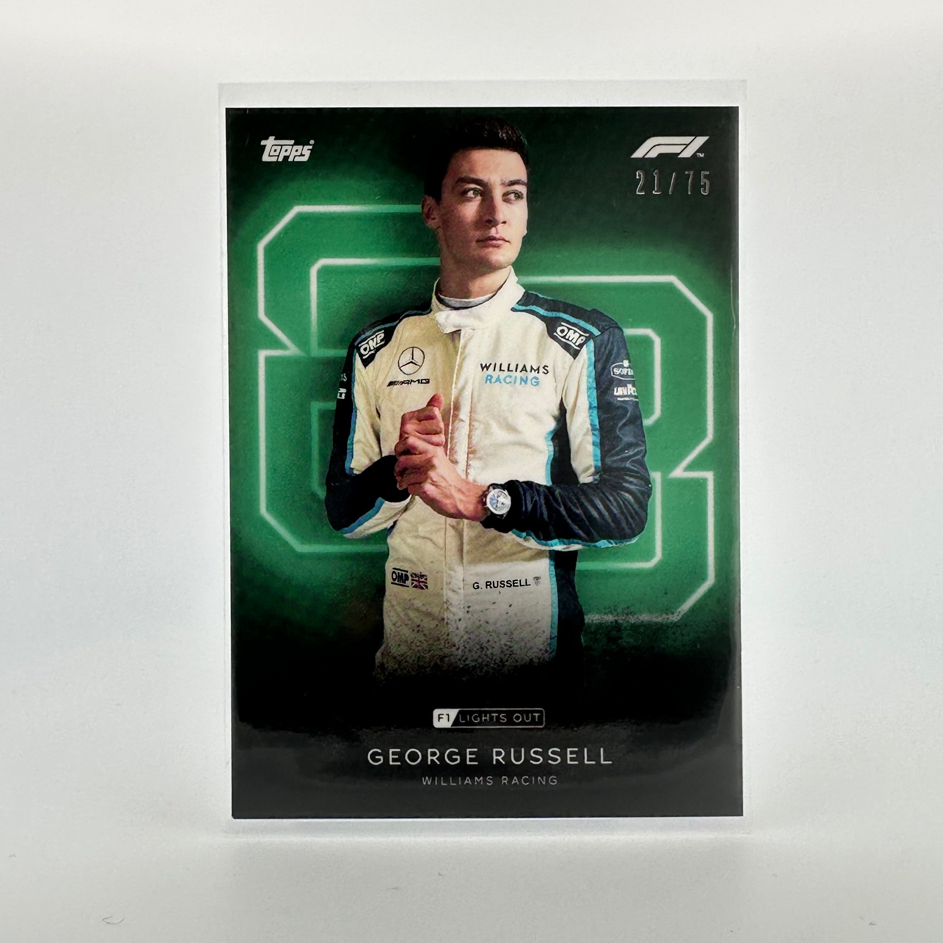 75 George Russell Green Parallel Racing Driver Card - Perfect for F1 Collectors, Fans & Memorabilia Enthusiasts
