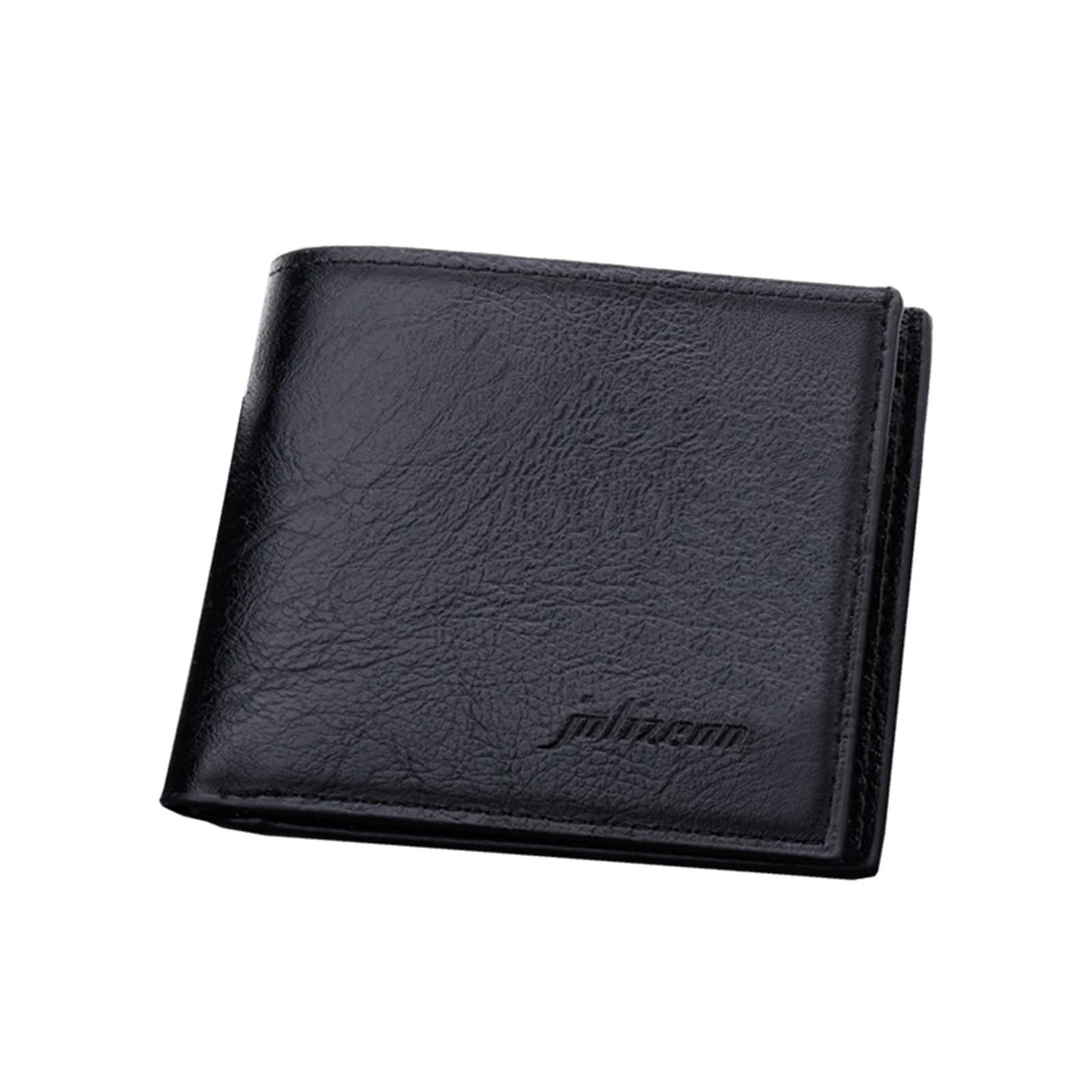 Minimalist Men's Slim Wallet - RFID Blocking Leather Card Holder with Multiple Slots for Cash & Cards | Stylish & Compact (Black, One Size) | Perfect for Everyday Carry, Travel & Business Use