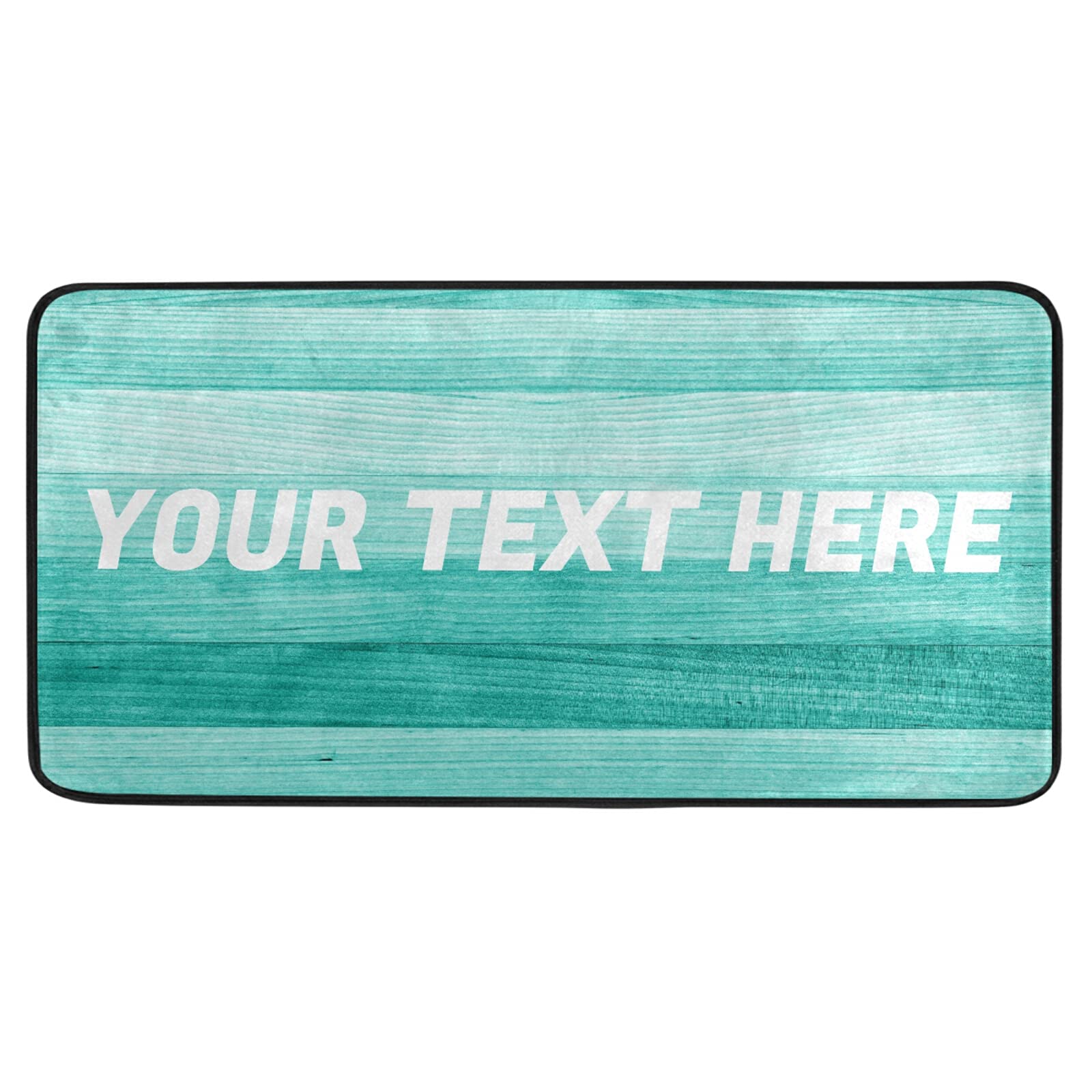 Custom Teal Kitchen Rug Floor Mat - Washable Turquoise Green Anti-Fatigue Cushion Comfort Mat for Wood Floors, Personalized Kitchen Decor and Accessories for Cooking and Dining Areas