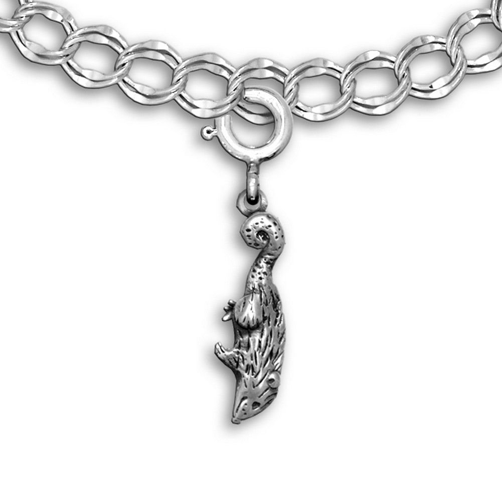 Handmade Sterling Silver Possum Charm for Bracelets - Unique Opossum Jewelry Gift for Women - USA Crafted - Perfect for Animal Lovers & Nature-Inspired Jewelry Collections