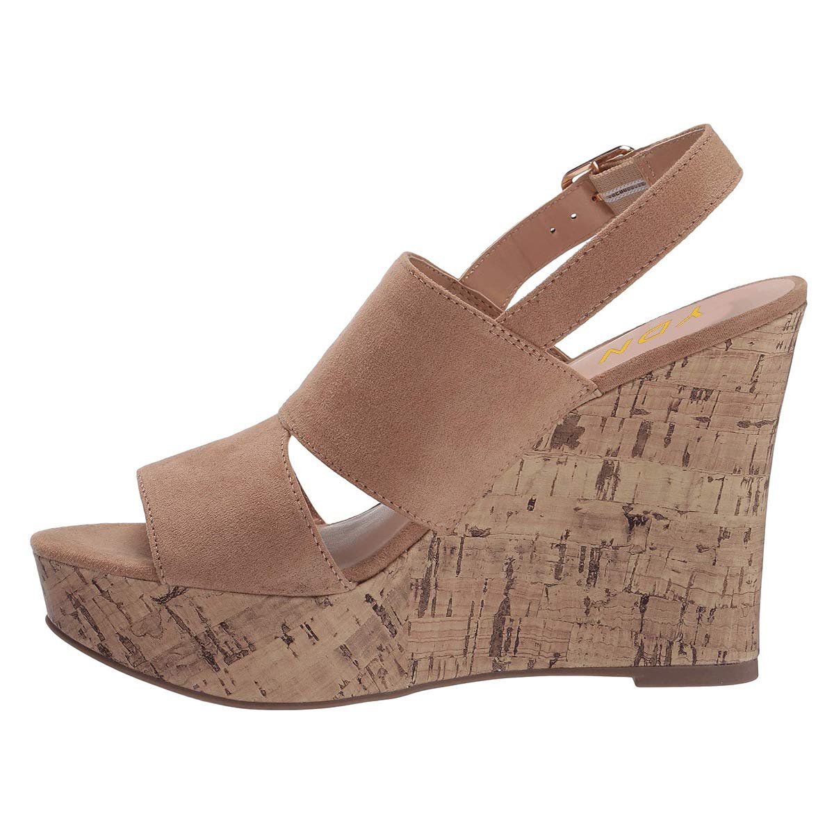 YDN Women's Summer Wooden Wedge Heel Sandals - Open Toe Slingback Platform Comfort Pumps - Slip On Dress Shoes for Beach Vacation, Party & Casual Outfits
