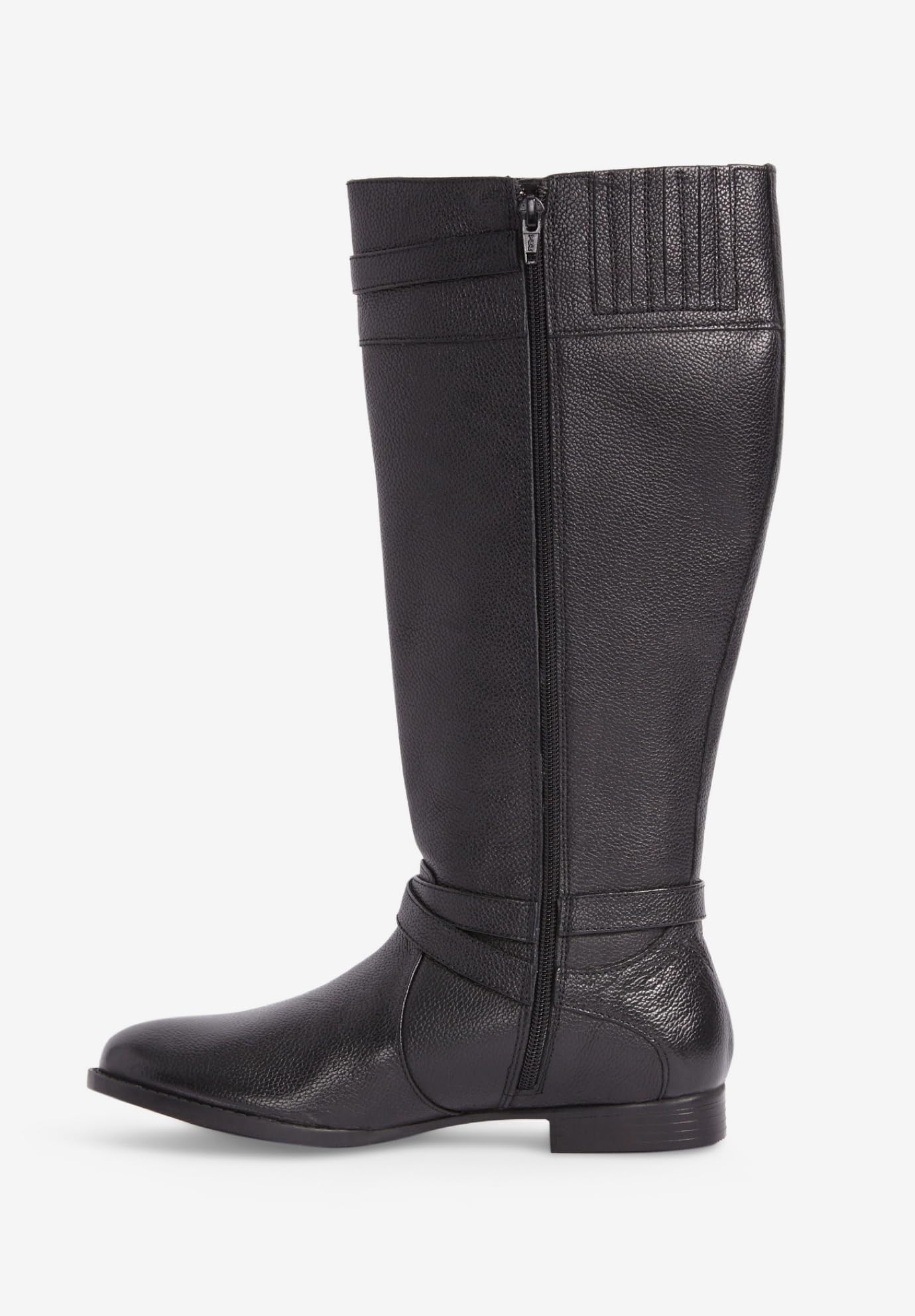 Comfortview Women's Wide Width Leather Boots - The Janis Wide Calf Ankle Boots for Fall & Winter | Comfortable Fashion Boots for Work, Casual & Outdoor Wear